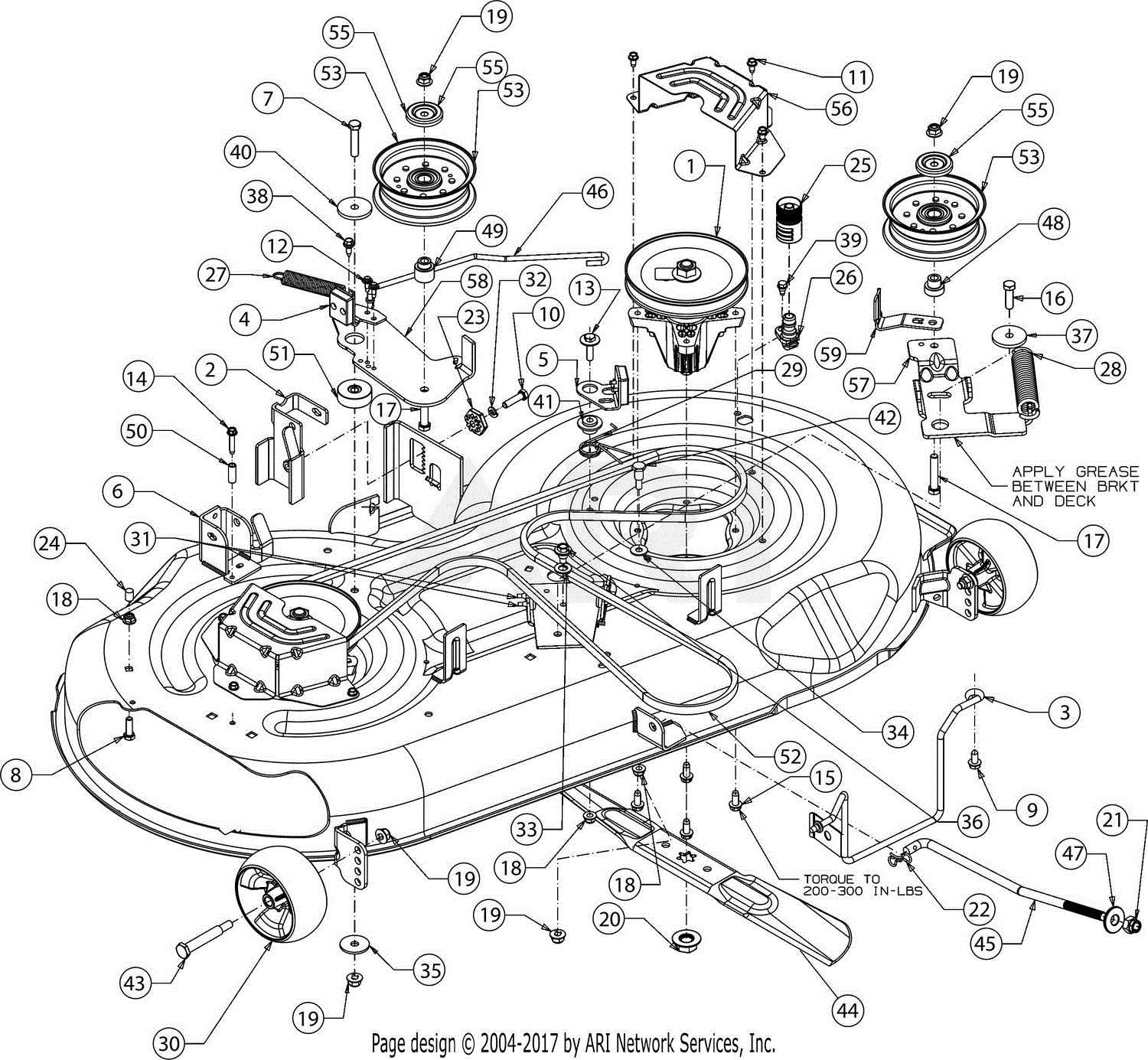 Troy Bilt 13WX79BT211 Horse (2017) Parts Diagram for Deck troy bilt horse lawn tractor wiring diagram 