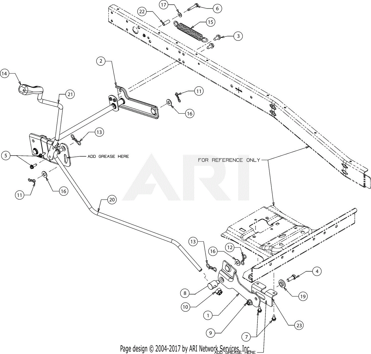 Troy Bilt TB30R (13CC26JD011) (2017) Parts Diagram for Deck Lift