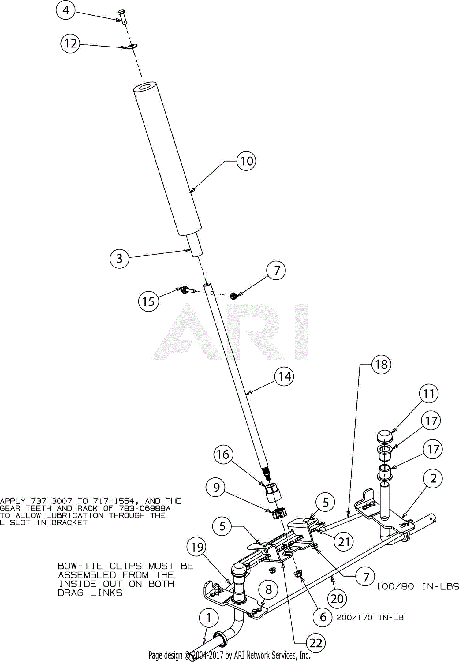 Troy Bilt TB30R (13CC26JD011) (2017) Parts Diagram for Steering