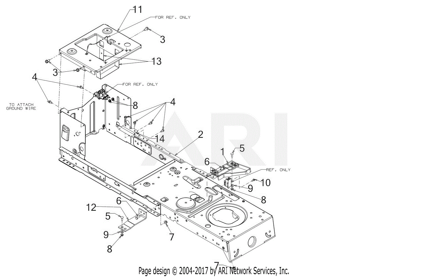 Troy Bilt 13A277BS066 Pony 42T (2018) Parts Diagram for Frame