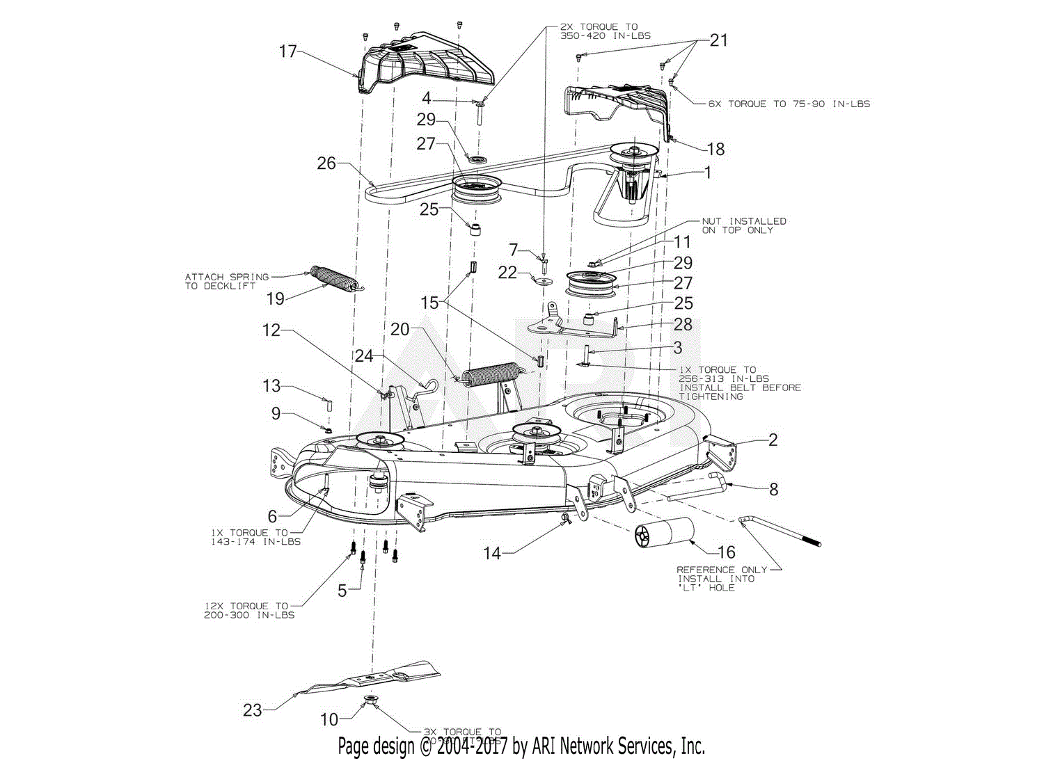 Troy Bilt 13AAA1BQ066 Super Bronco 50 Hydro (2018) Parts Diagram for Deck