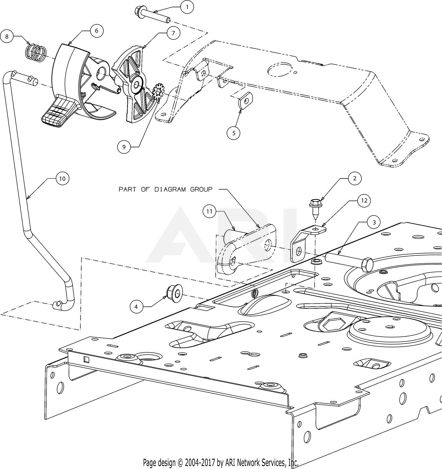 Troy Bilt 13AK78BS011 Bronco 42 Auto 2018 Parts Diagram for Controls