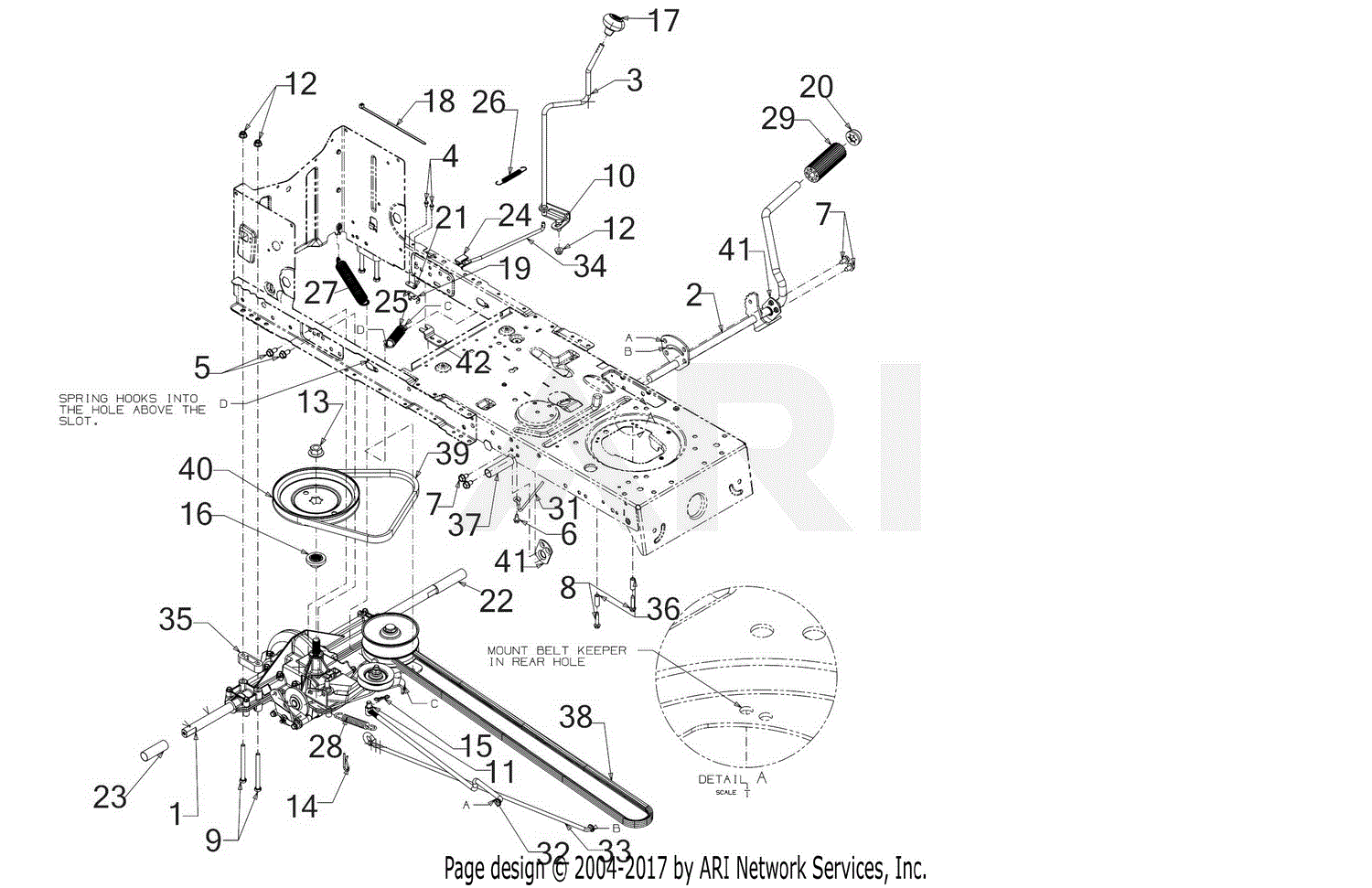 Troy Bilt 13AN77BS011 Pony (2018) Parts Diagram for Drive