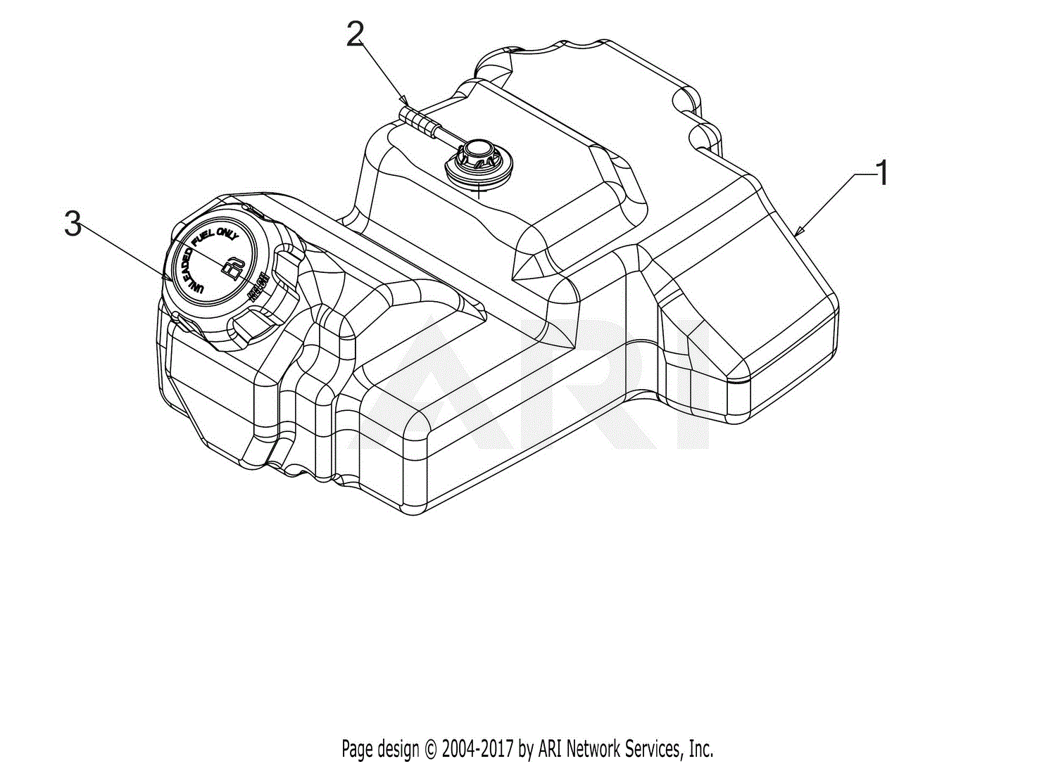 Troy Bilt 13A726JD066 TB30R (2019) Parts Diagram For Fuel Tank