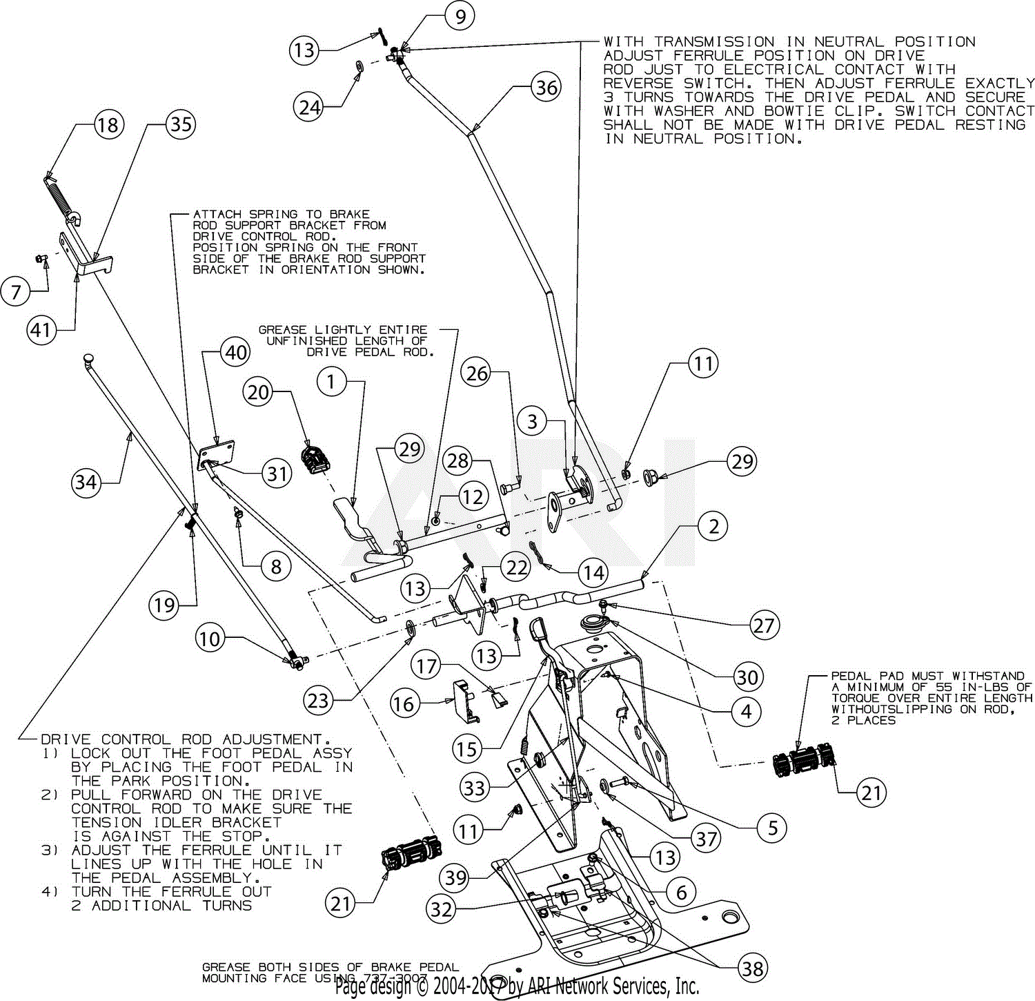 Troy Bilt 13A721JD066 TB30R Hydro (2019) Parts Diagram For Pedals