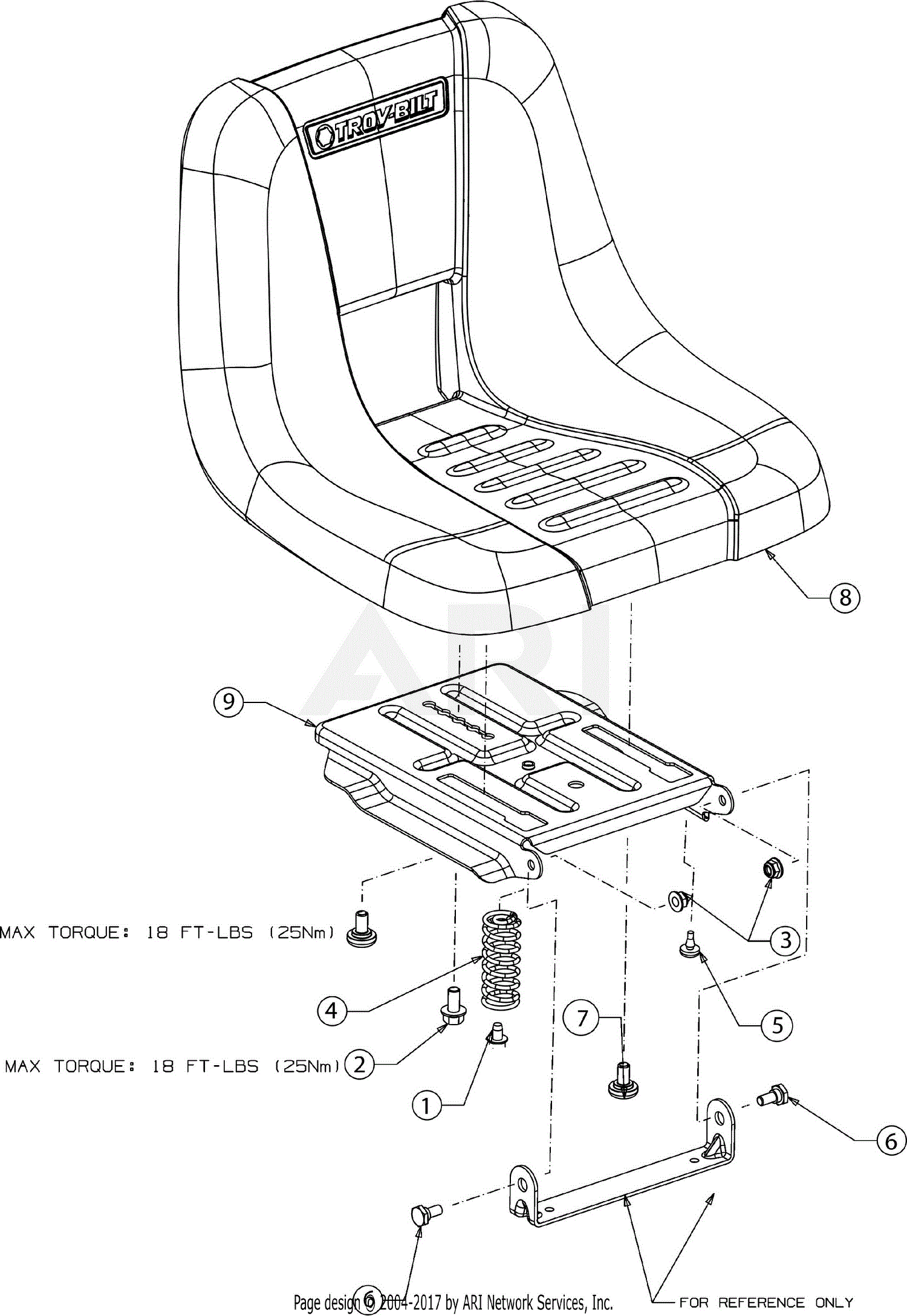 Troy Bilt 13A721JD066 TB30R Hydro (2019) Parts Diagram for Seat