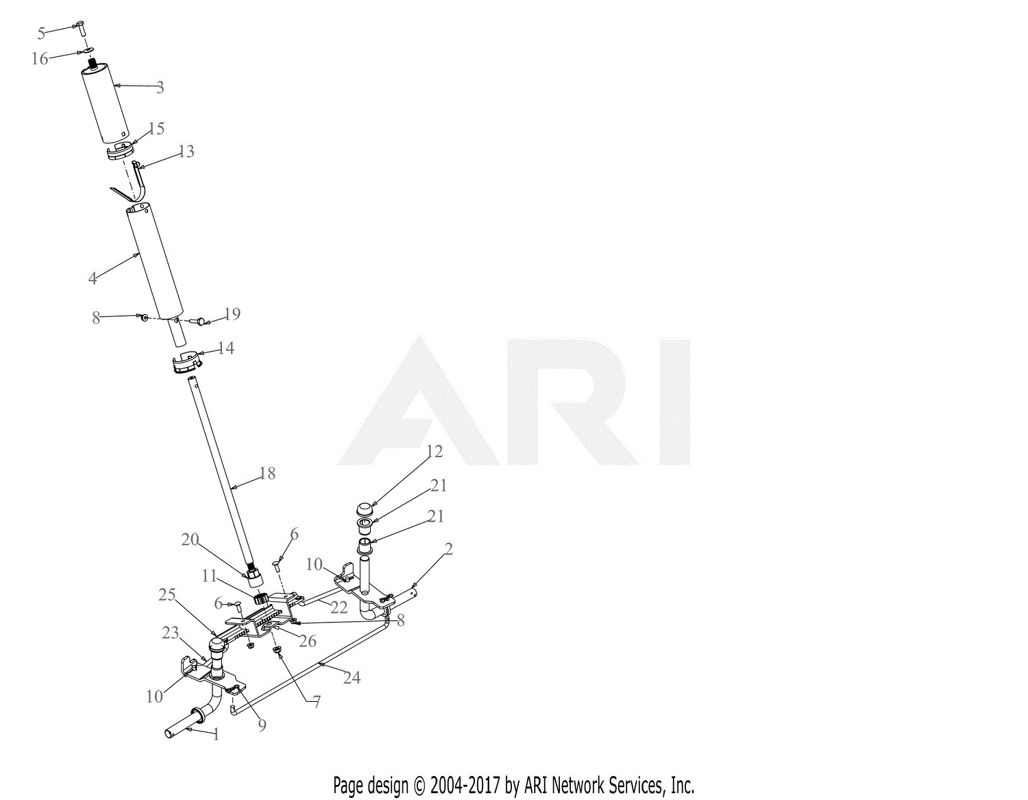 Troy Bilt 13A721JD066 TB30R Hydro (2018) Parts Diagram for Steering