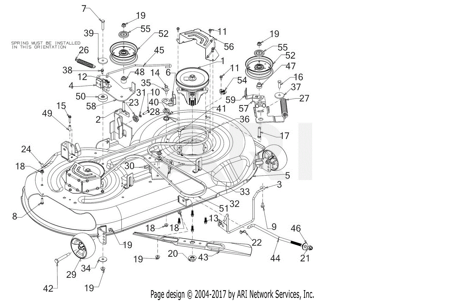 Troy Bilt 13AT78BT023 Horse 46 Auto 2019 Parts Diagram for Deck