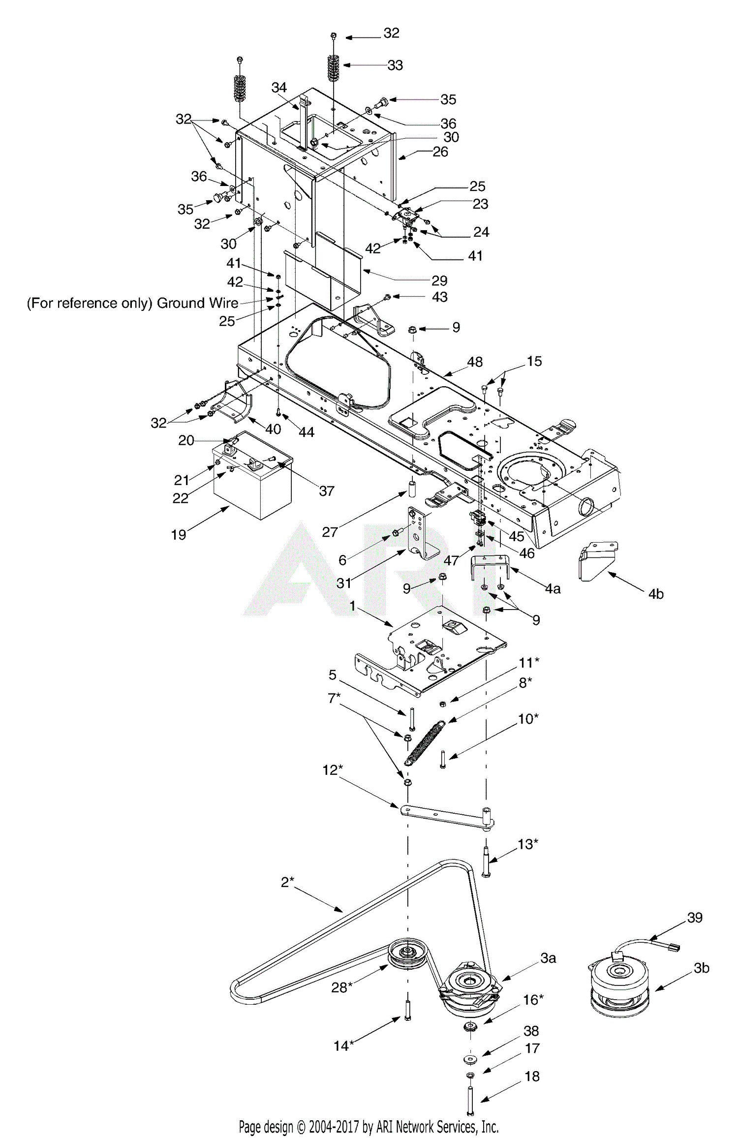 Troy Bilt 14AZ809H063 GTX2446 (2003) Parts Diagram for PTO Drive Troy Bilt Gtx 2446 Drive Belt Replacement