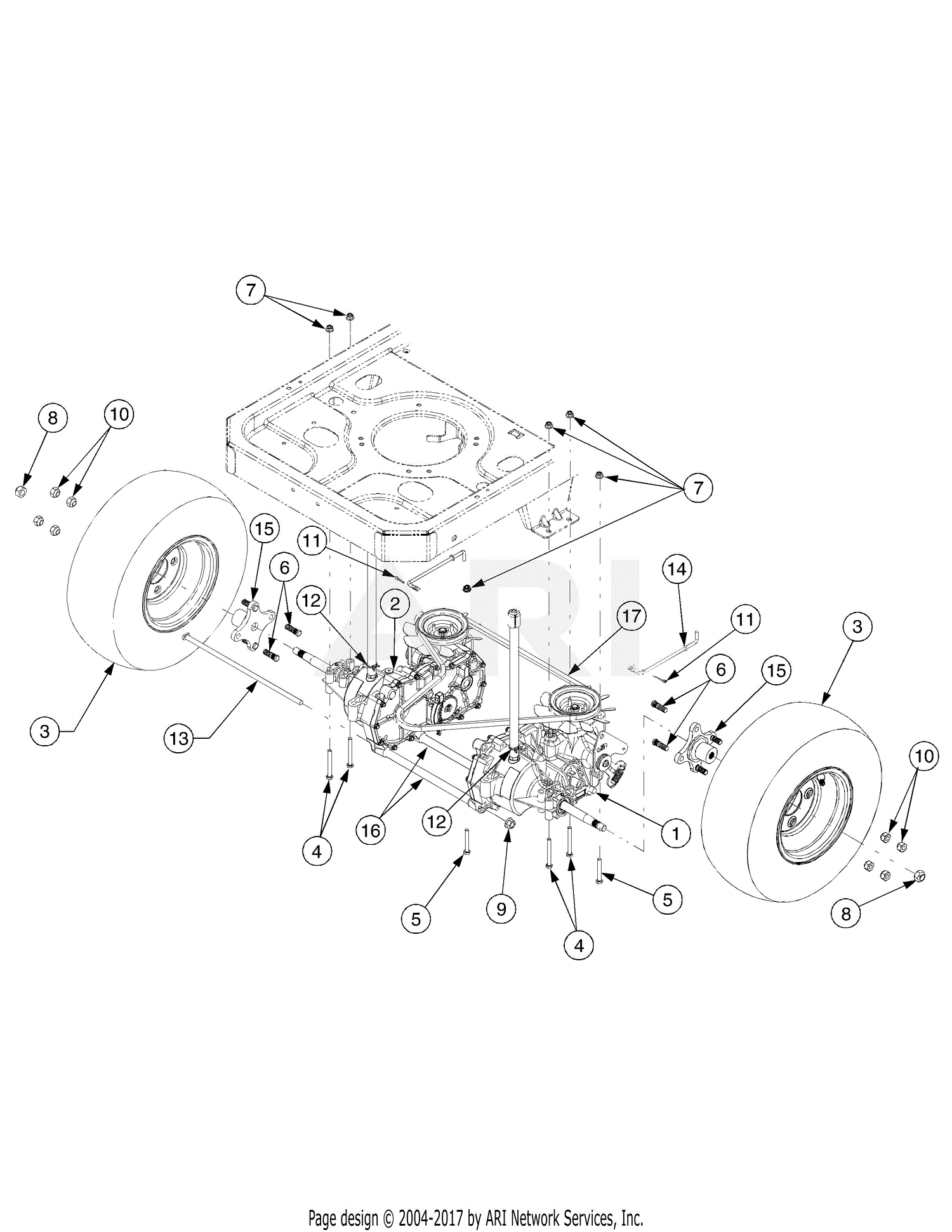 Troy Bilt 17AA5ABP766 RZT 50 (2006) Parts Diagram for Drive RZT50