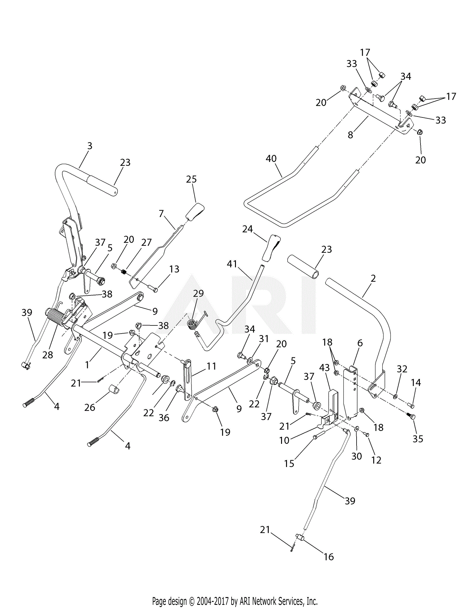 Troy Bilt 17AF2ACP011 MUSTANG RZT 50 (2008) Parts Diagram for Deck Lift