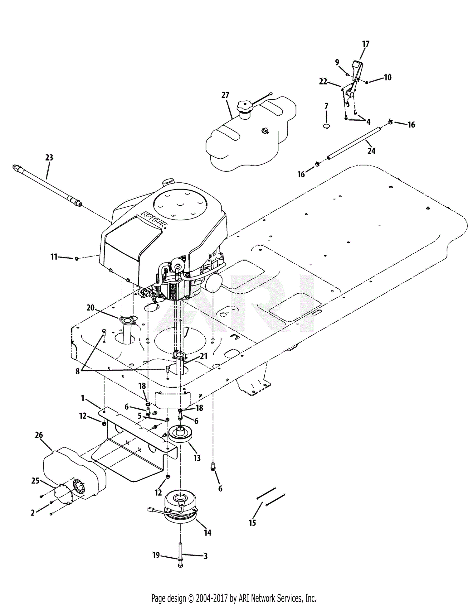 Troy Bilt 17BF2ACP011 Mustang XP (2010) Parts Diagram for Engine