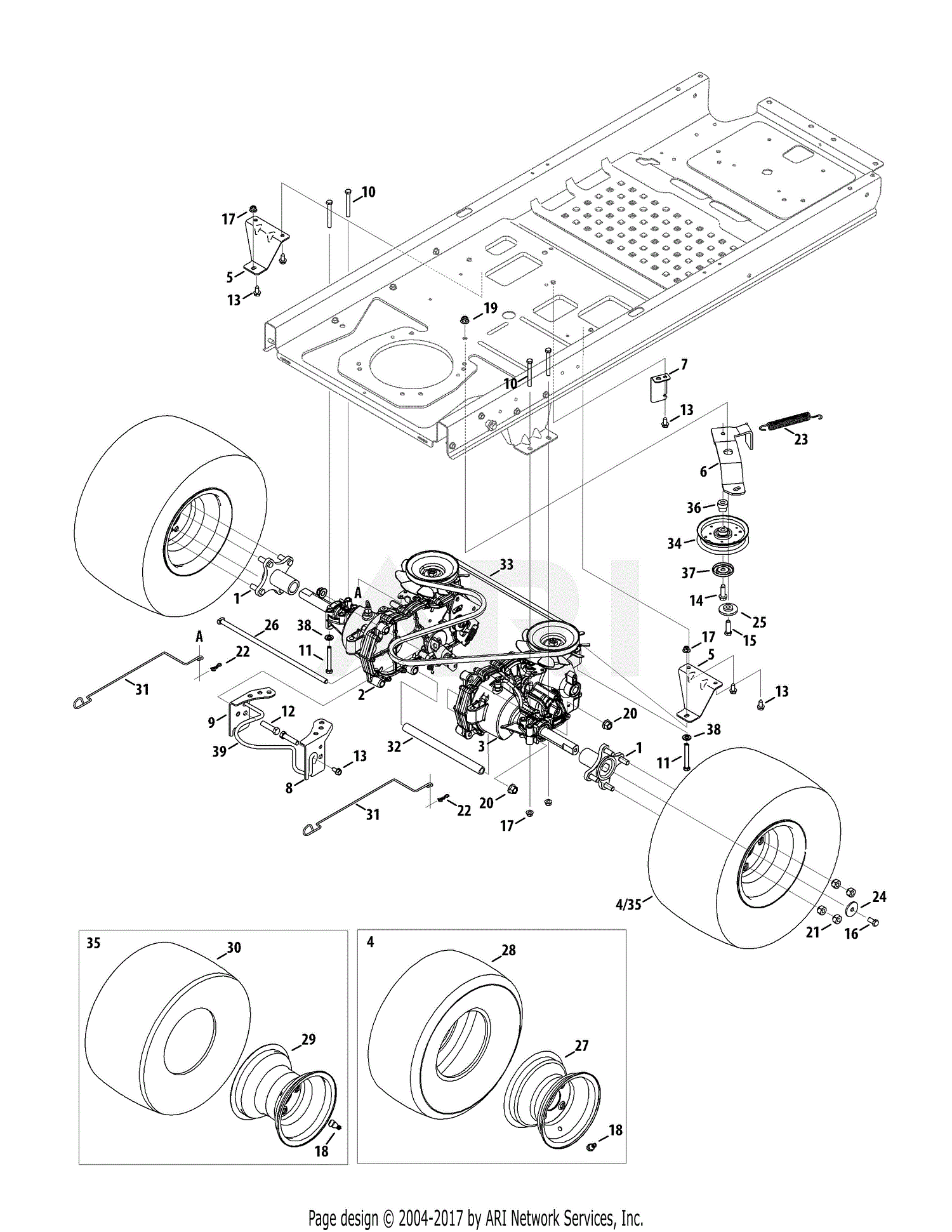 Troy Bilt 17ADCACT066 Mustang 46 XP (2015) Parts Diagram for Drive System
