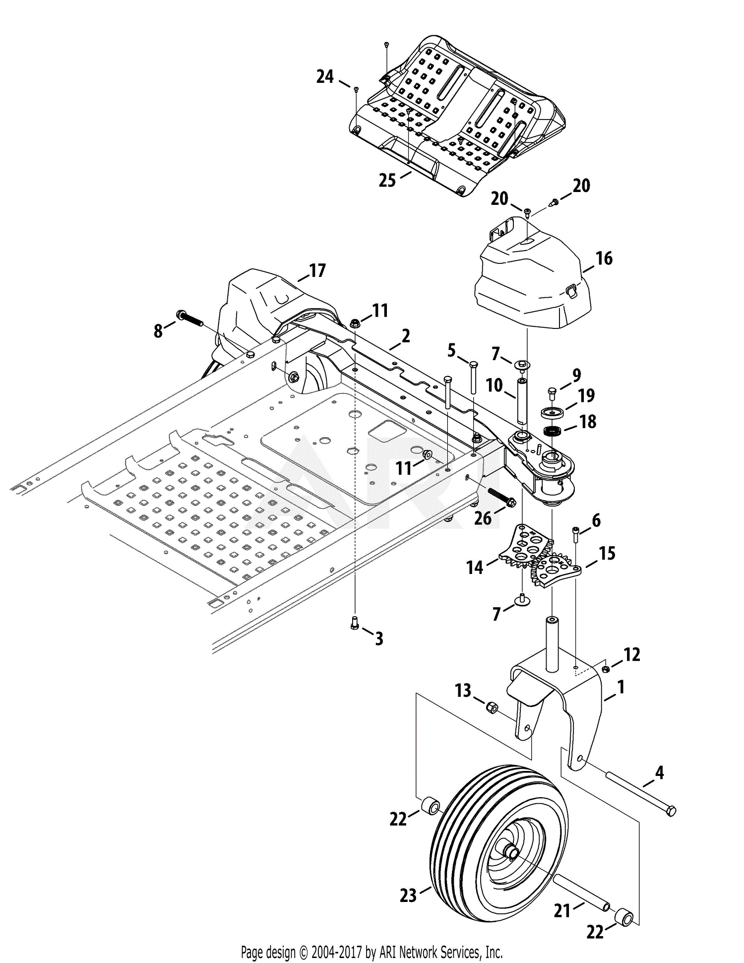 Troy Bilt 17ARCBDT066 Mustang XP Pivot S 46 (2015) Parts Diagram for ...