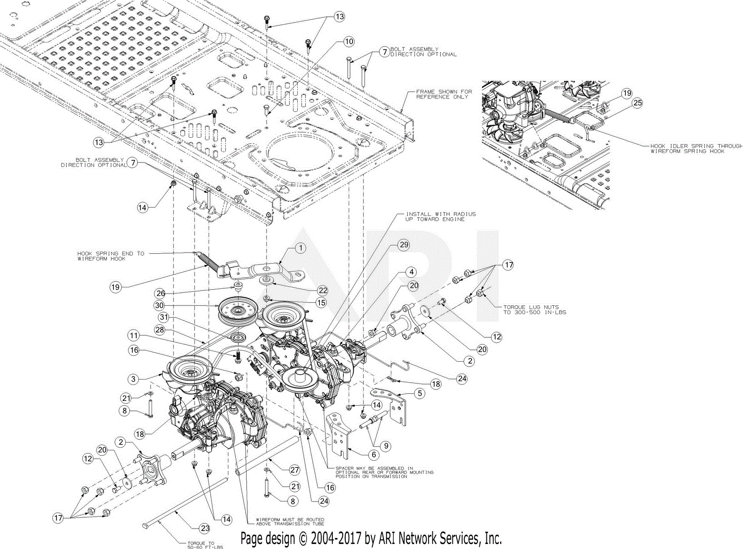 Troy Bilt 17ARCBDT011 Mustang XP Pivot S 46 (2016) Parts Diagram for Drive