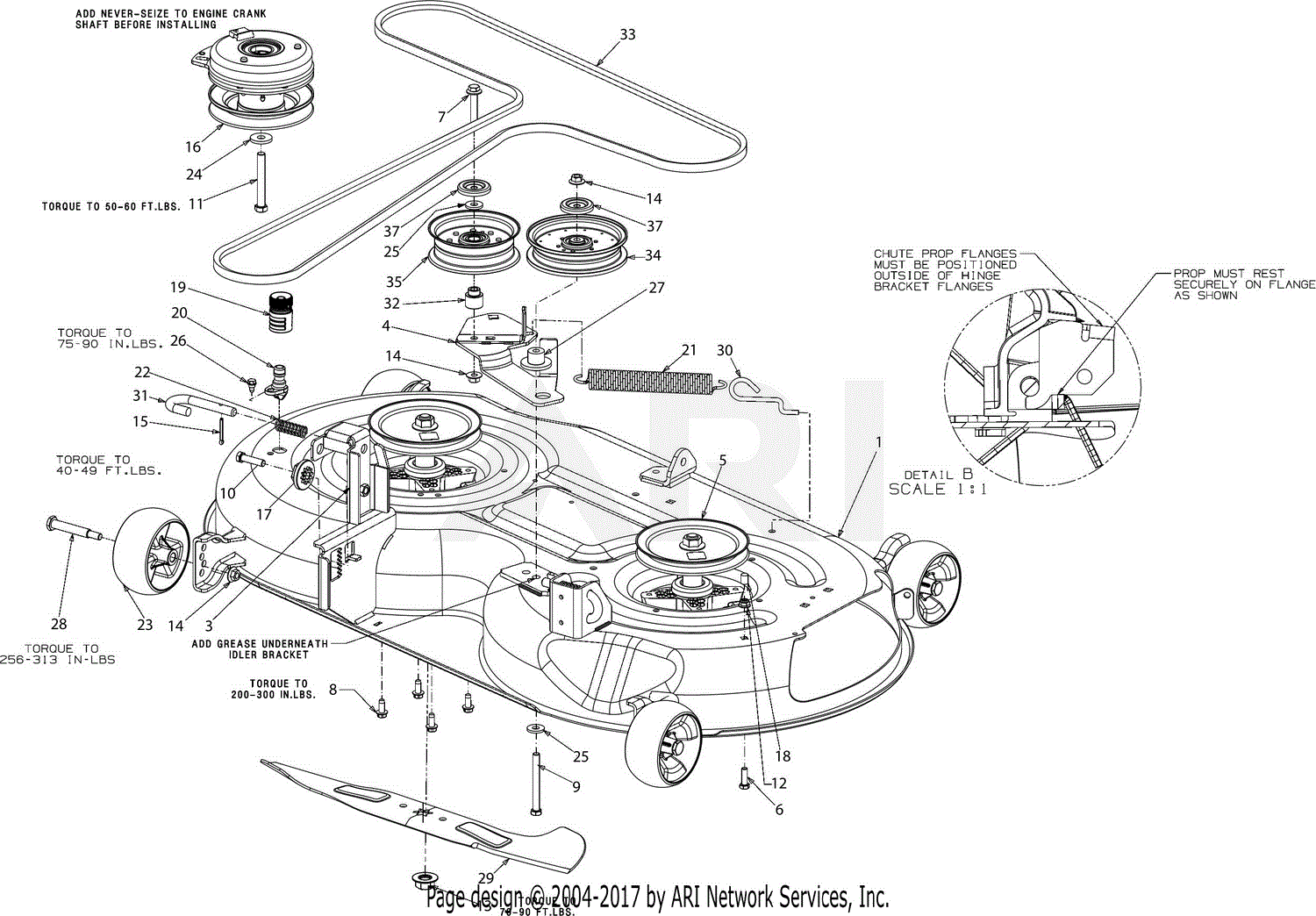 Troy Bilt 17ADCACT066 Mustang XP 46 (2017) Parts Diagram for Deck