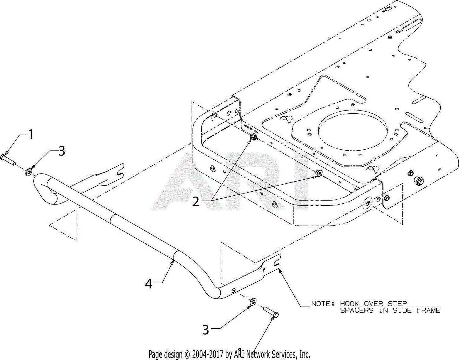 Troy Bilt 17ARCBDT011 Mustang XP Pivot S 46 (2017) Parts Diagram for Bumper