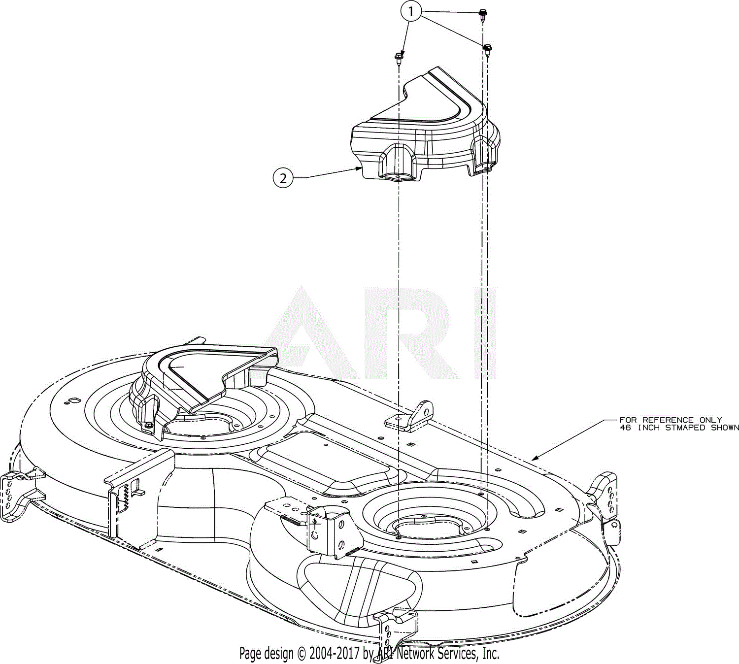 Troy Bilt 17ARCBDT011 Mustang XP Pivot S 46 (2017) Parts Diagram for