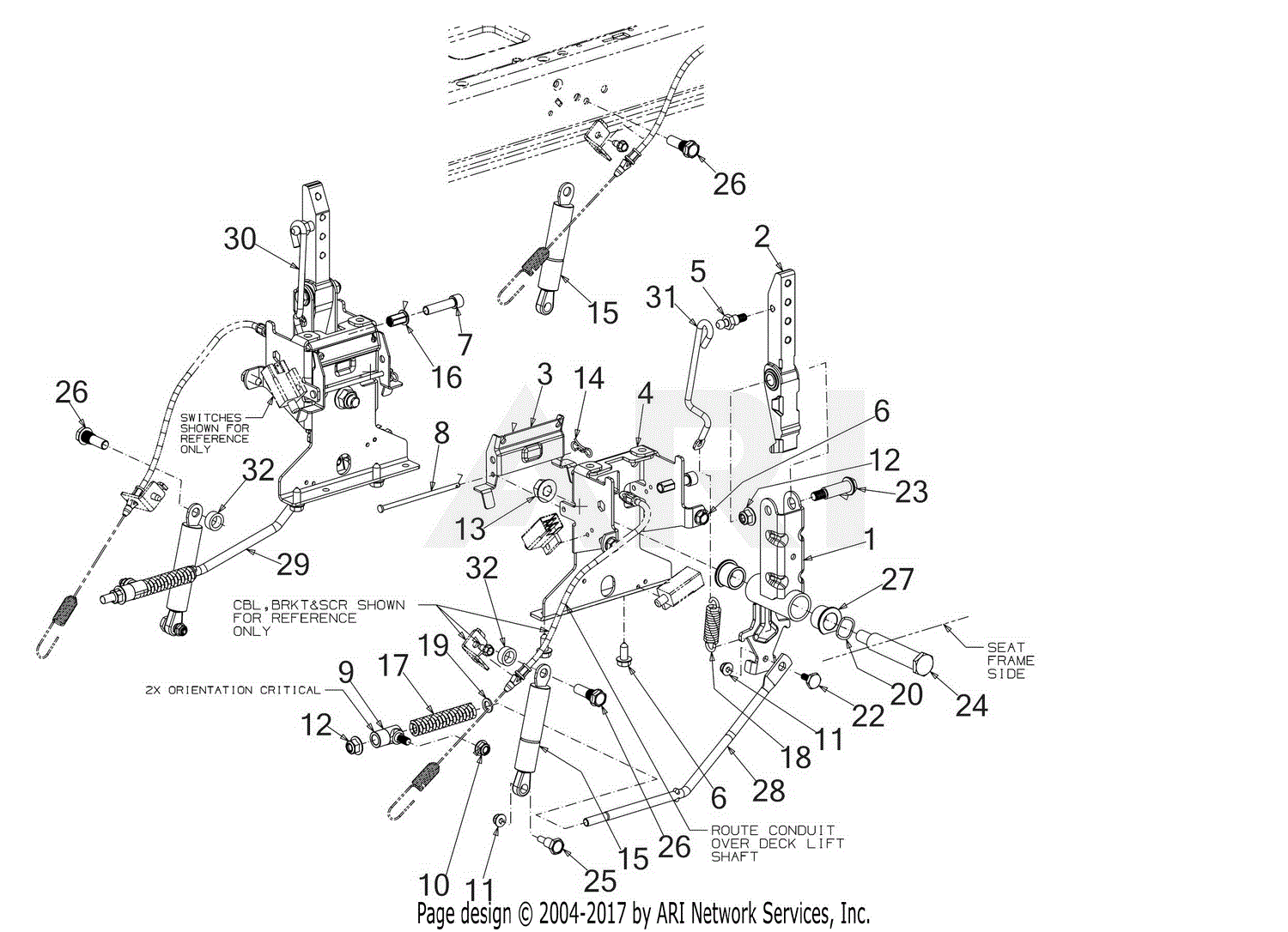 Troy Bilt 17CDCACW066 Mustang XP 54 (2019) Parts Diagram for Controls