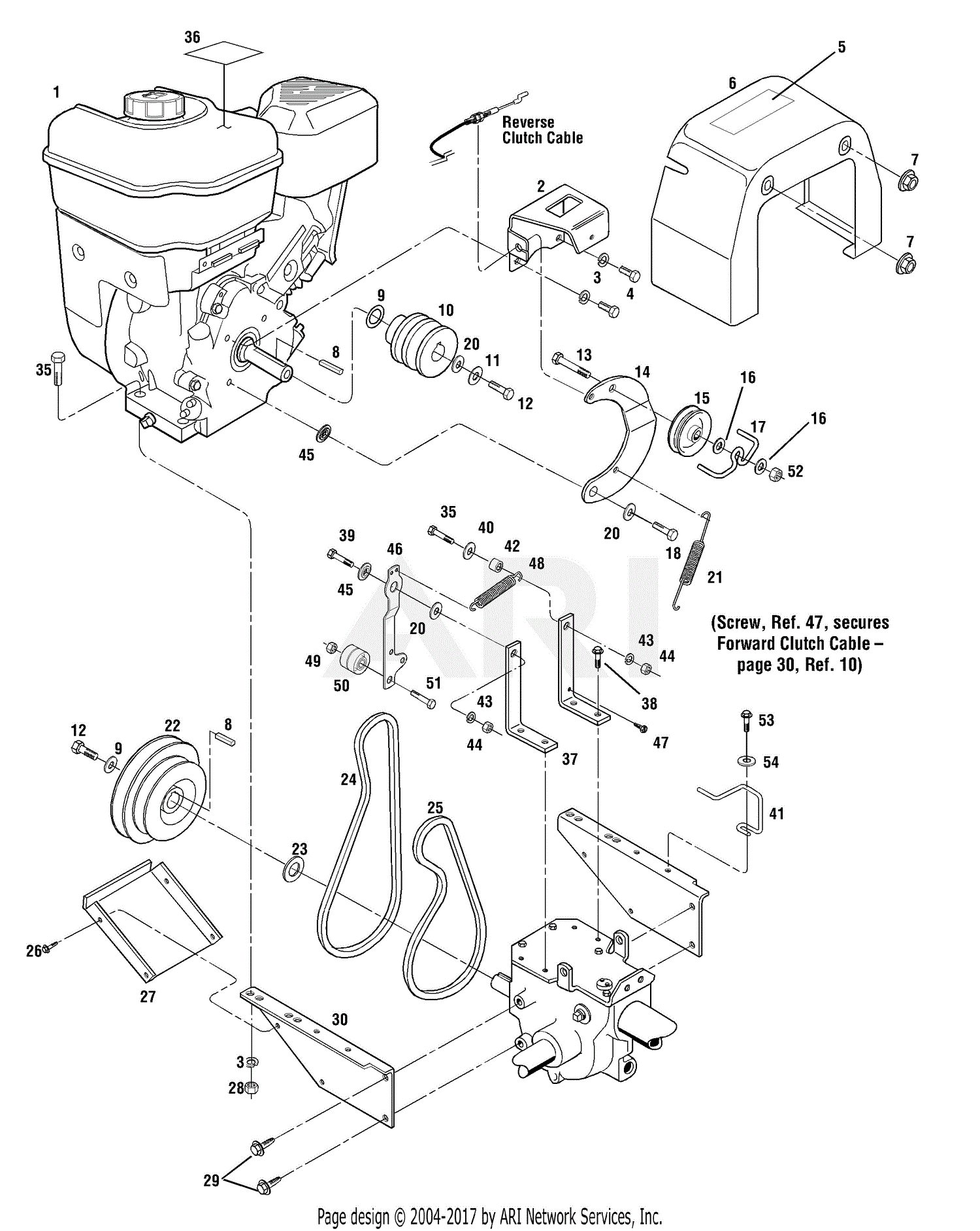 Troy Bilt 21A-664D063 7 HP Roto-Tiller (2002) Parts Diagram for Engine ...