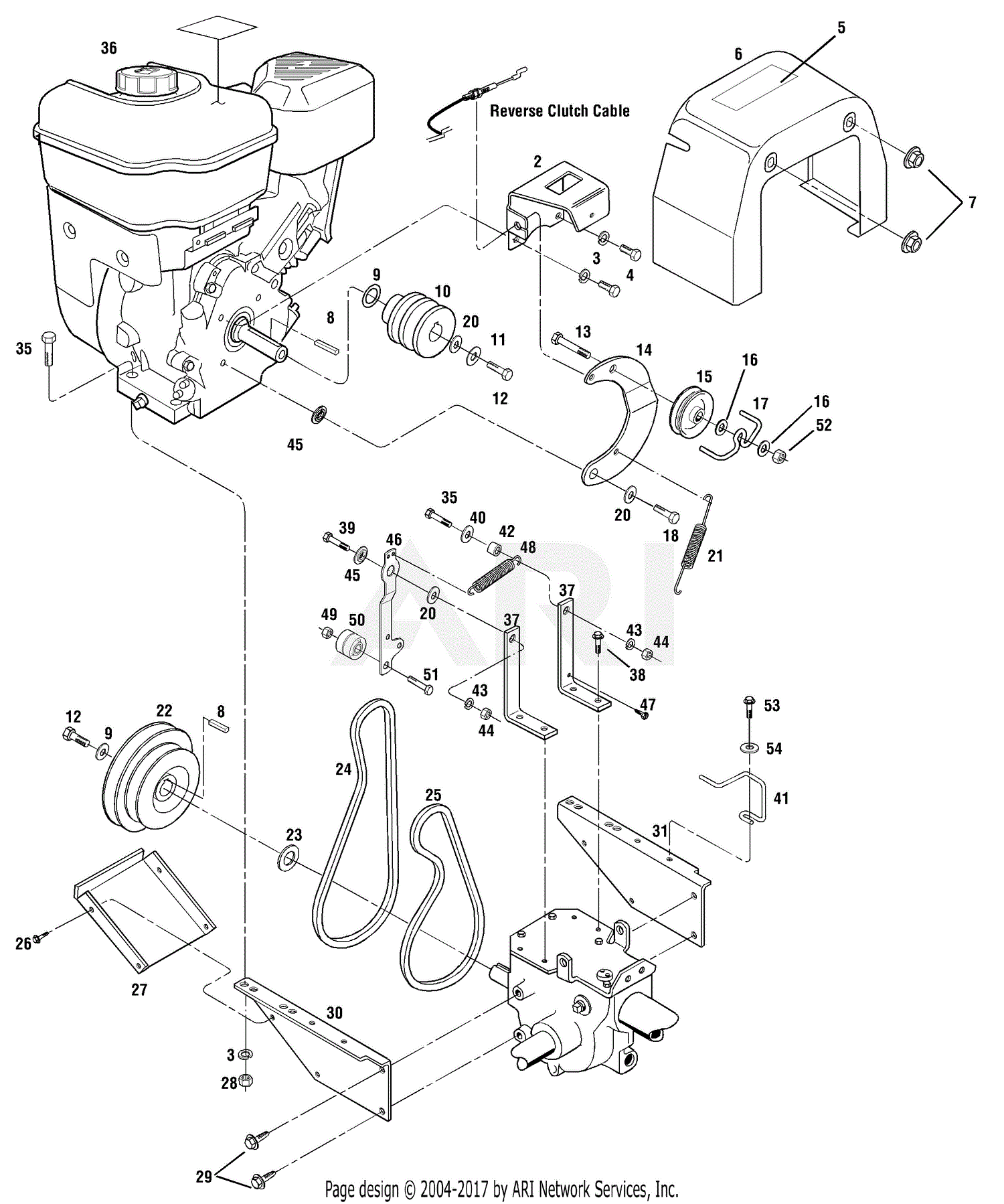 Troy Bilt 21A-665B063 5.5HP Roto-Tiller (2002) Parts Diagram for Drive