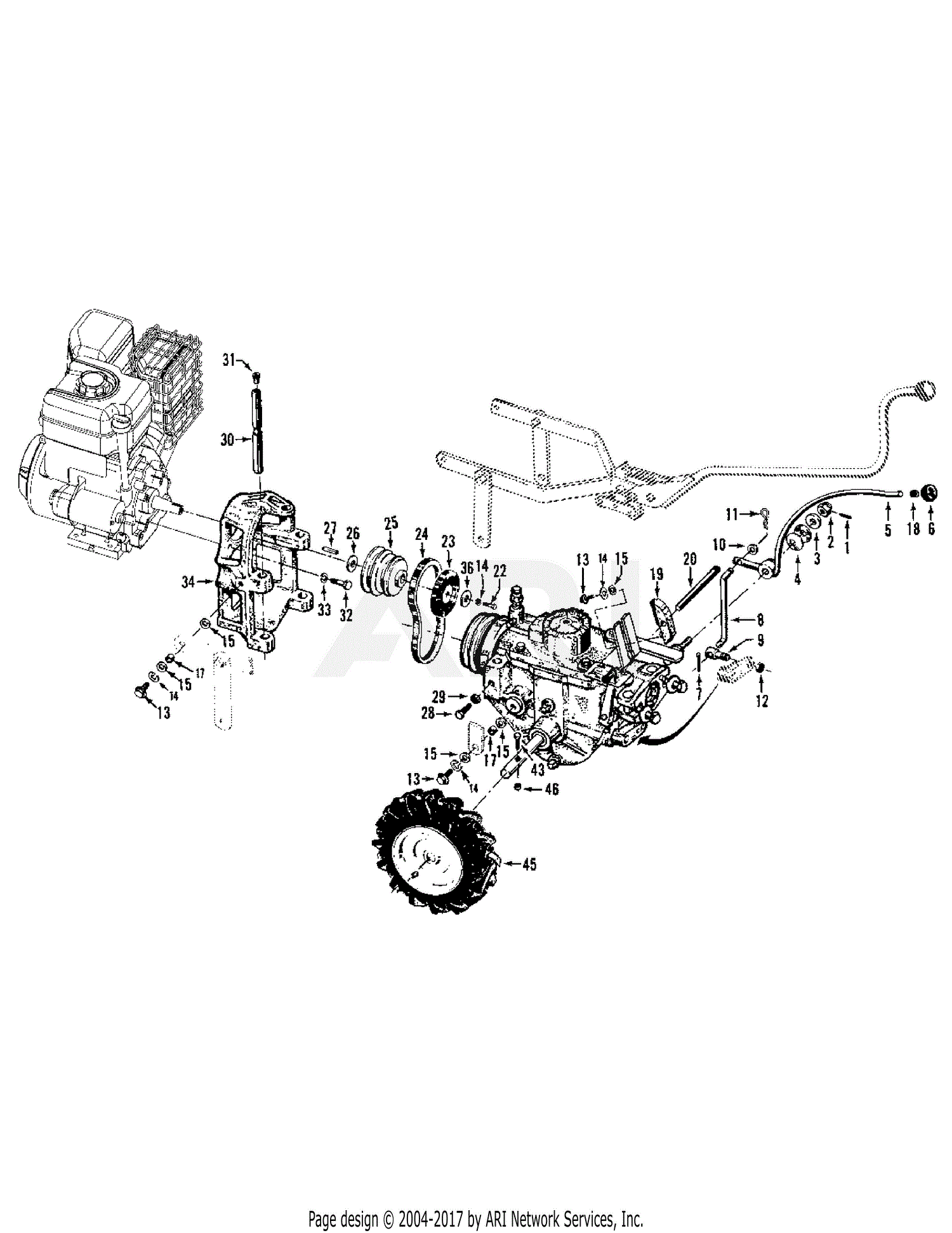 Troy Bilt 21AE683F766 8HP Elec Roto-Tiller (2005) Parts Diagram for ...