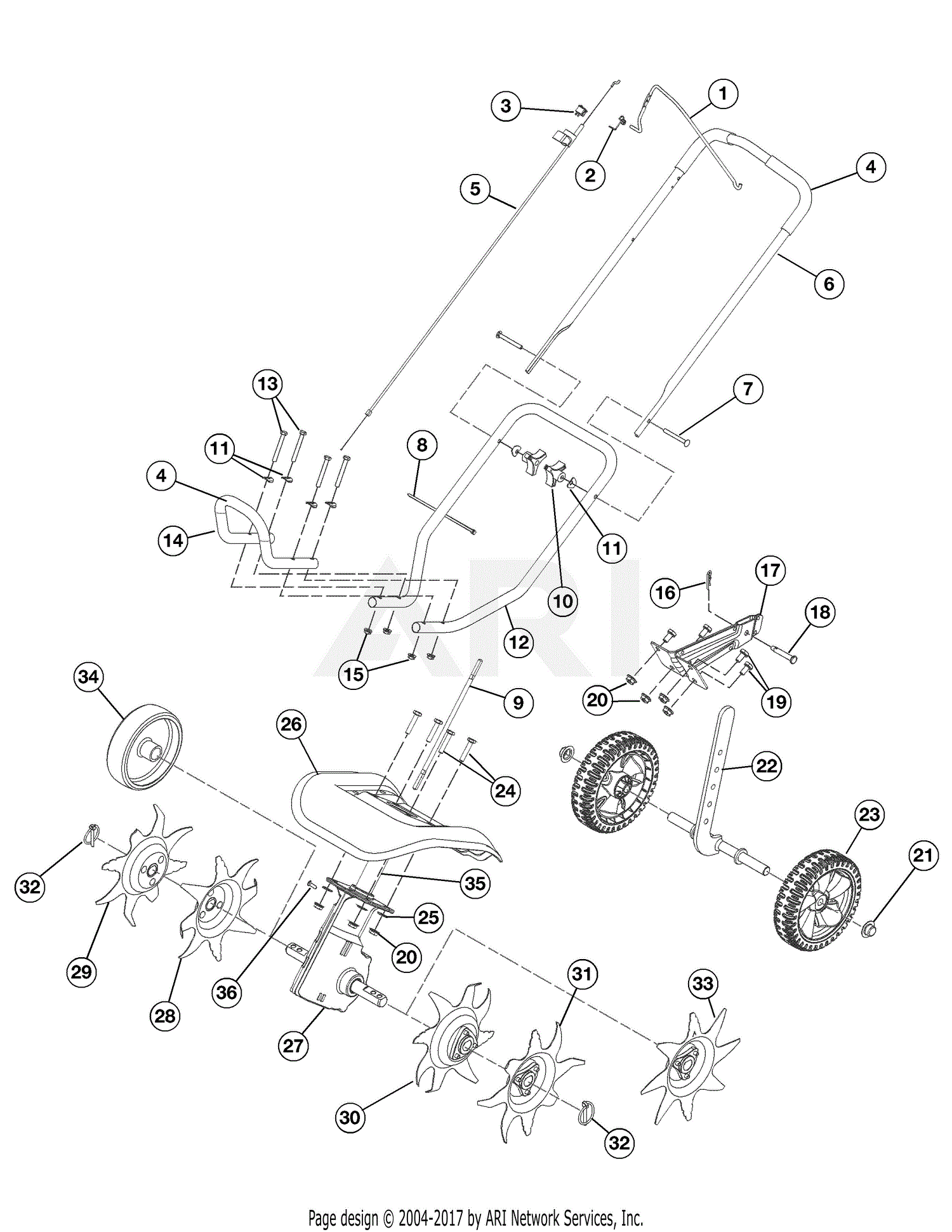 Troy Bilt 21AA144R966 TB144 Cultivator (2006) TB144 21AA144R966 ...