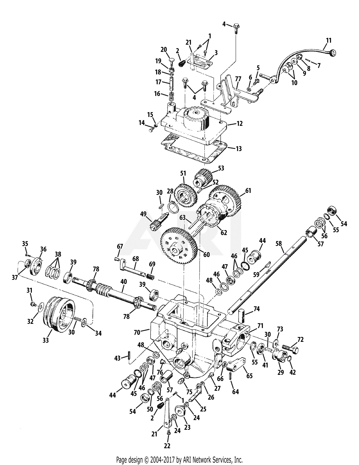 Troy Bilt 21AE682L766 Big Red Roto-Tiller (2010) Parts Diagram for ...