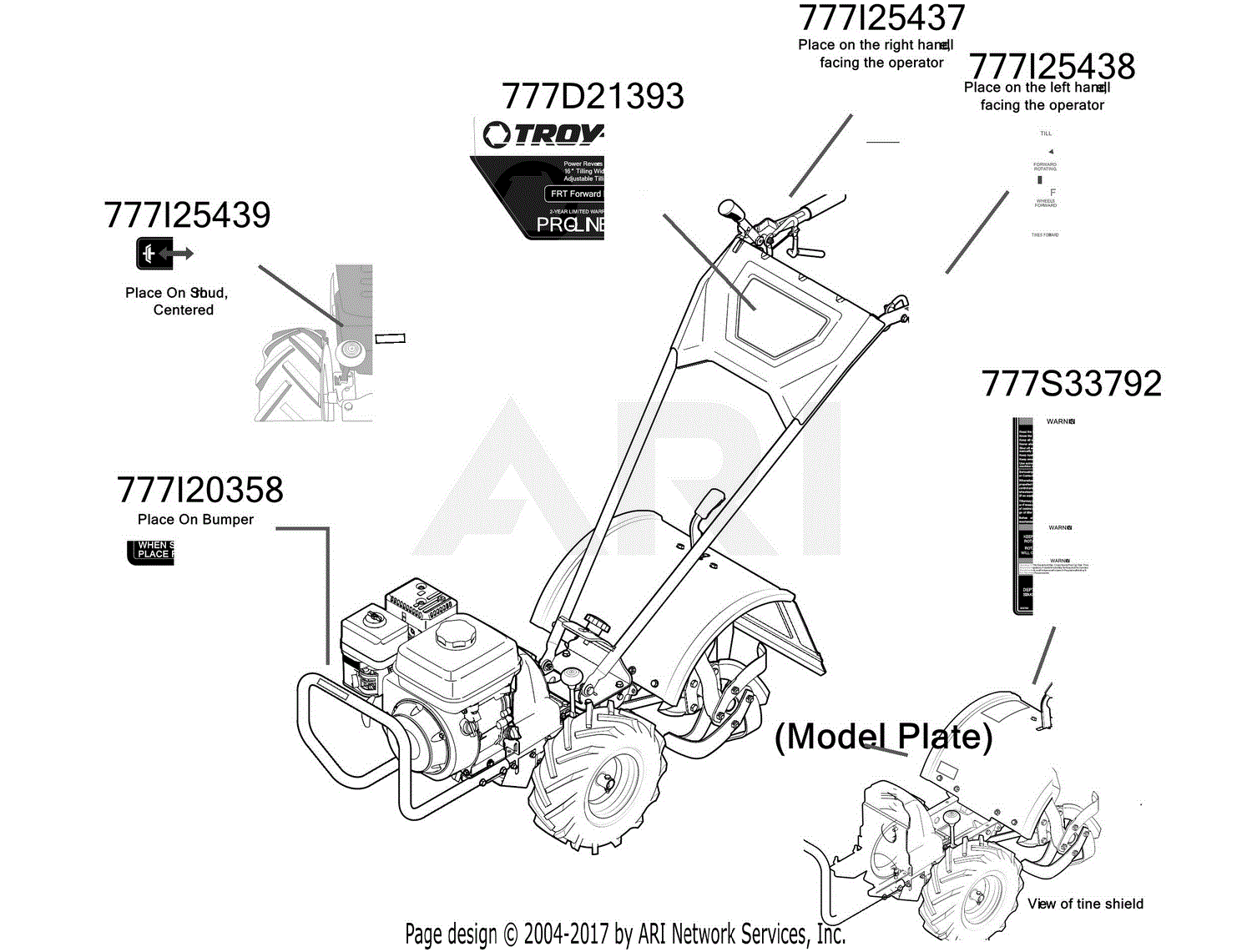 Troy Bilt 21A-495B766 Proline FRT (2016) Parts Diagram For Label Map