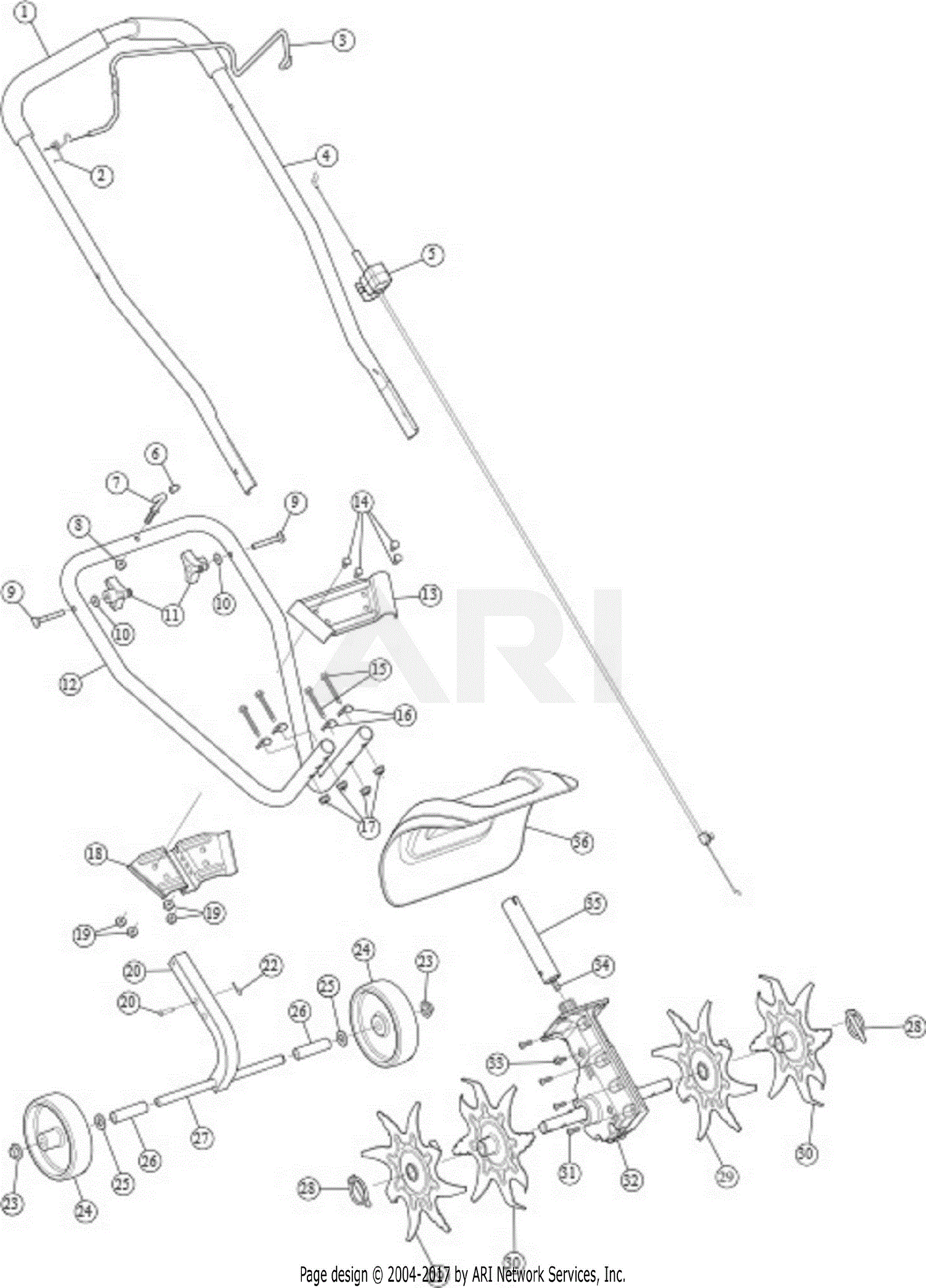 Troy Bilt TB225 21BK225G766 Parts Diagram for General Assembly