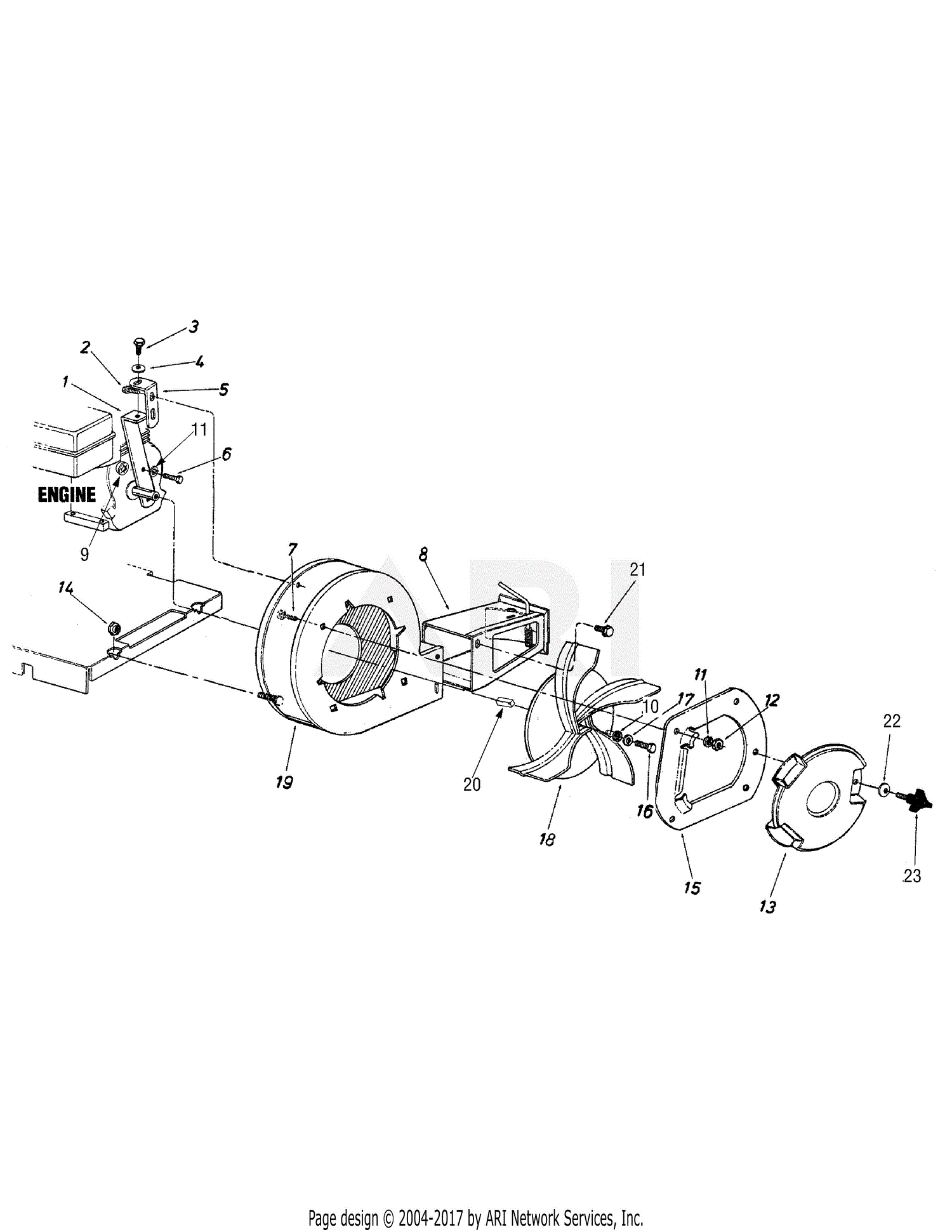 Troy Bilt 24A-657E766 6.5HP Leaf Blower (2006) Parts Diagram for Impeller