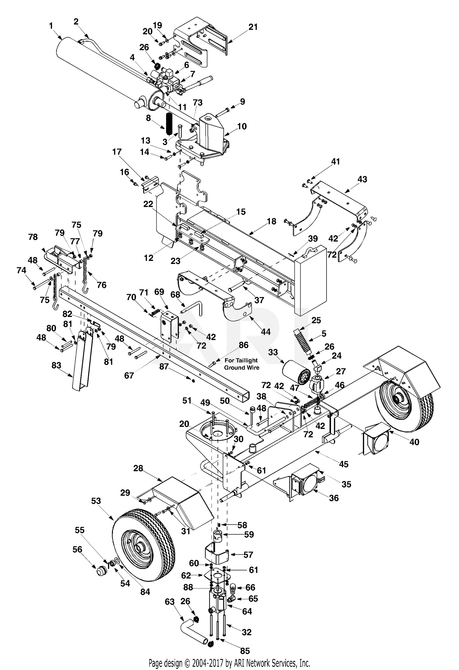 Troy Bilt LS275 Log Splitter (2005) 24AF572B766 (2005) Parts Diagram