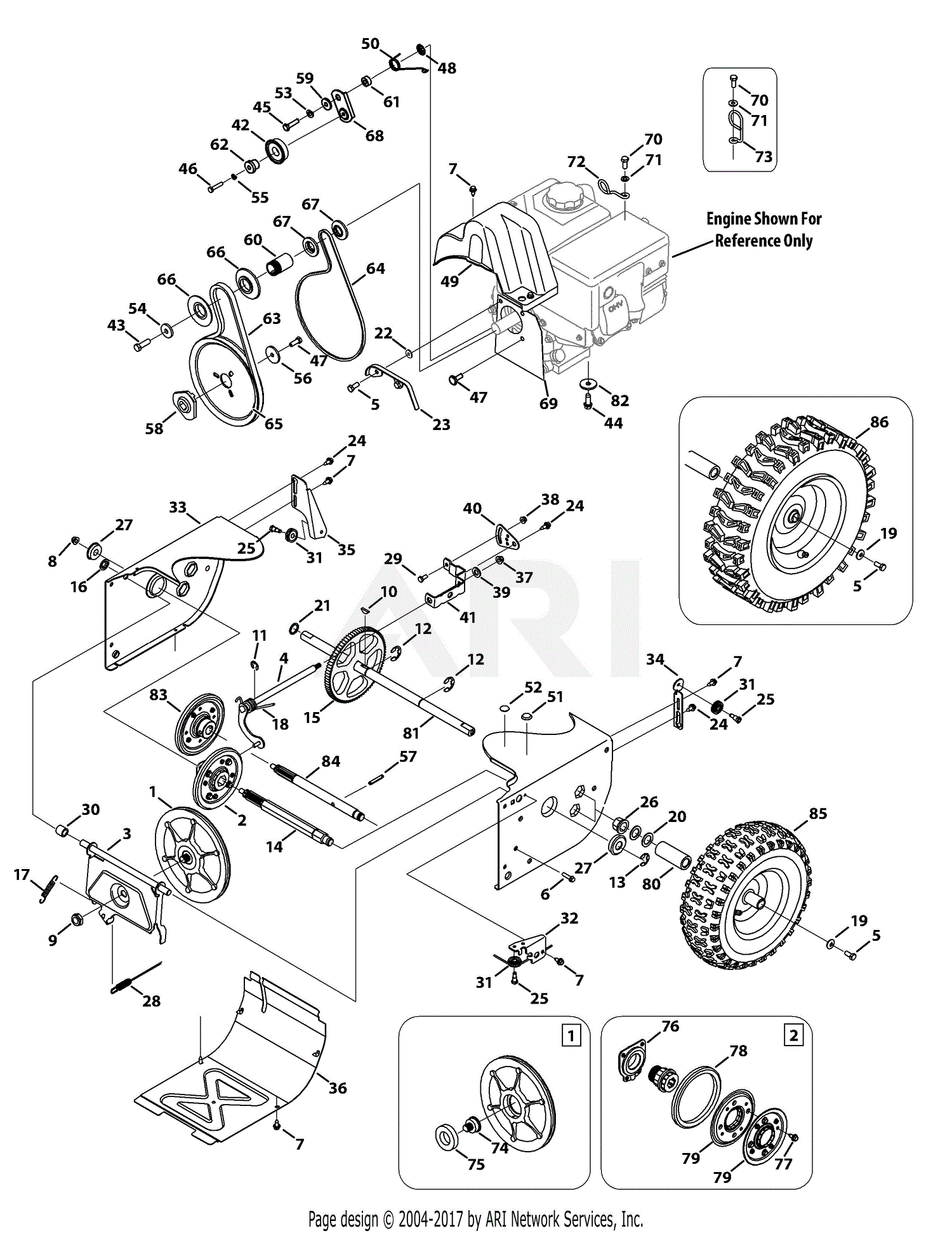 Troy Bilt 31AS62N2711 Storm 2410 (2011) Parts Diagram for Drive System