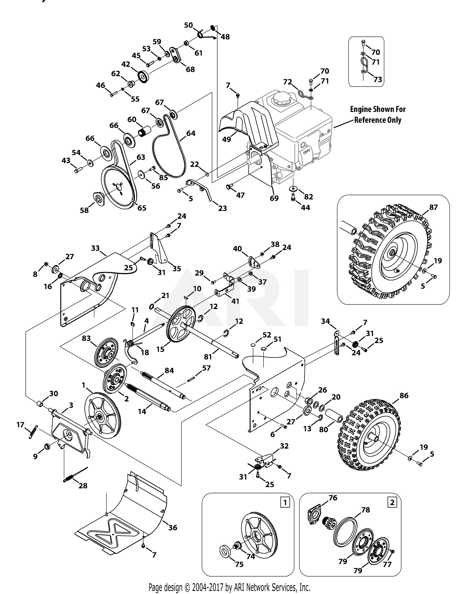 Troy Bilt 31AH64Q4711 Storm 2840 (2012) Parts Diagram for Drive System