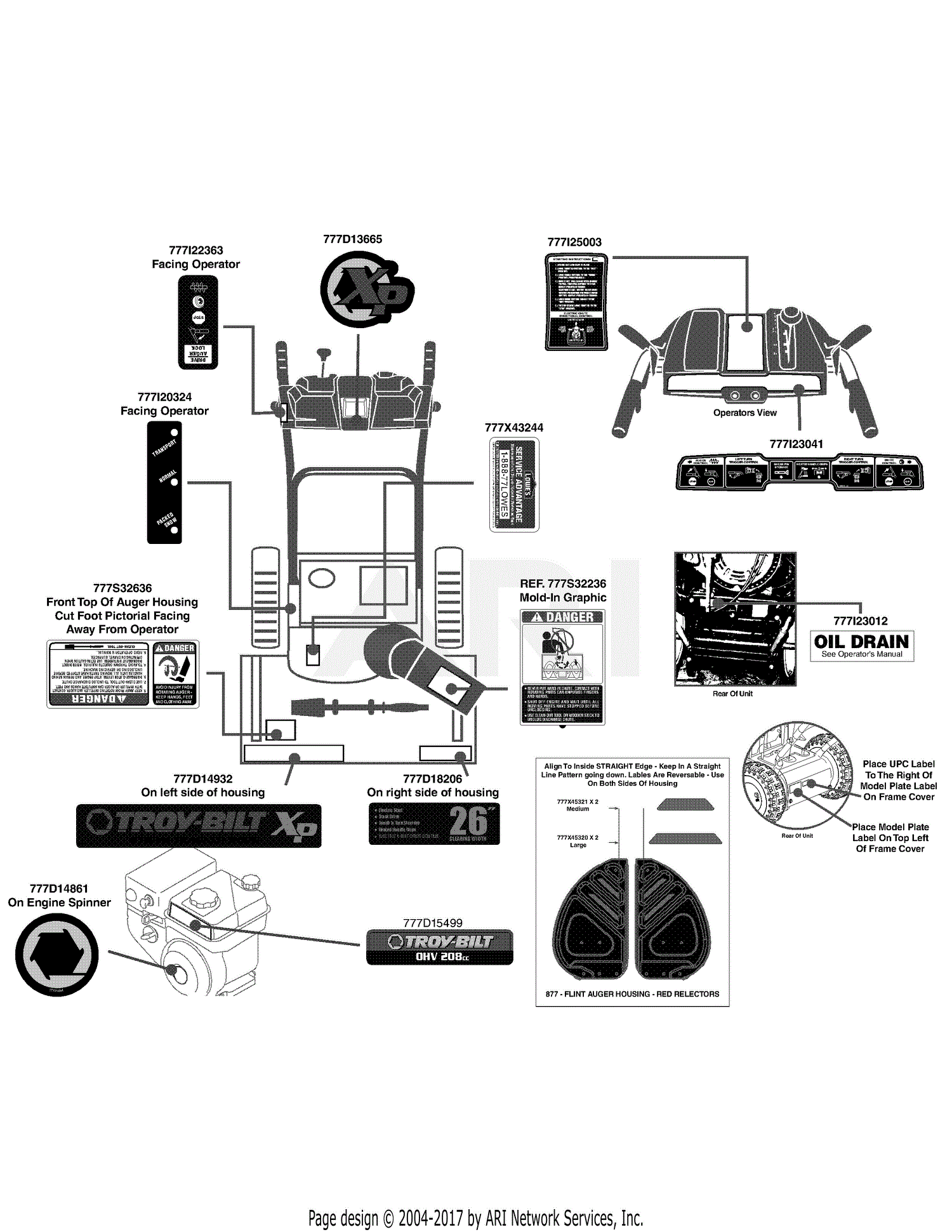 Troy Bilt 31AM73R3711 Storm Tracker 2690 (2012) Parts Diagram for Label Map