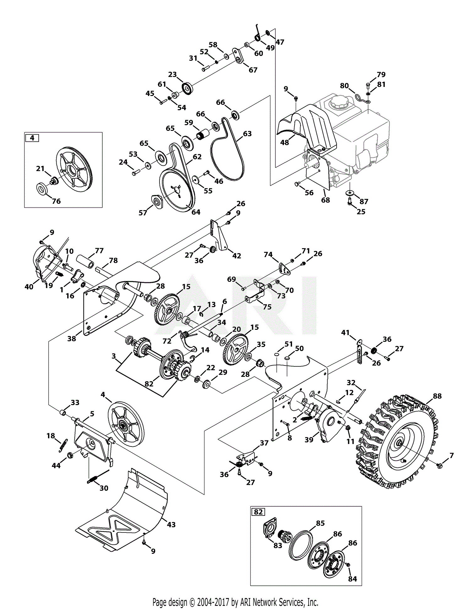 Troy Bilt 31AH55R5711 Storm 3090 (2013) Parts Diagram for Drive System