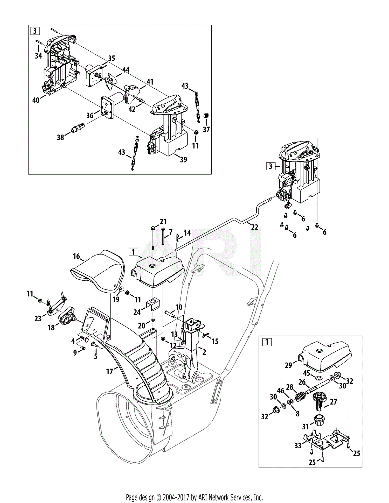 Troy Bilt 31AH55R5711 Storm 3090 (2014) Parts Diagram for Chute Control ...