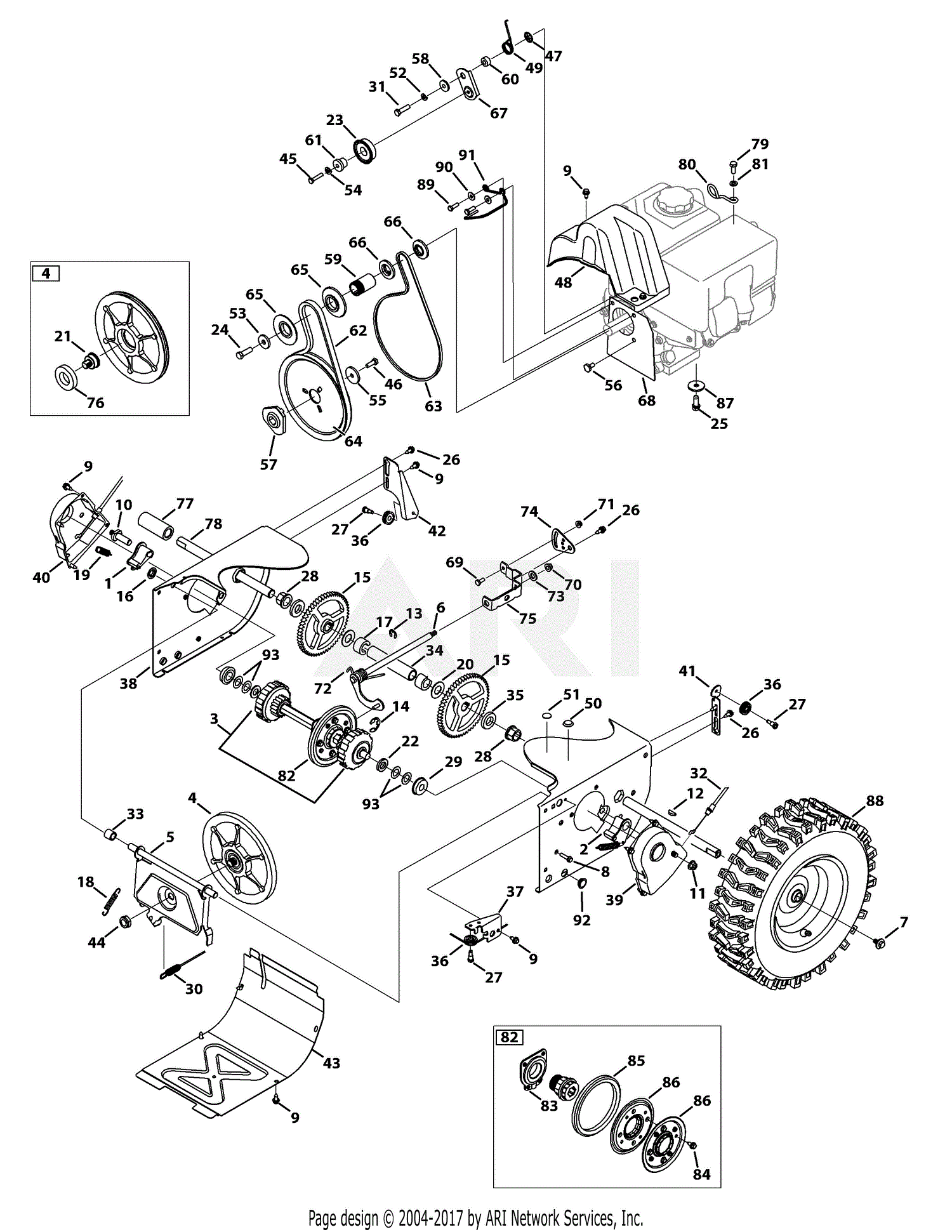 Troy Bilt 31AH55R5711 Storm 3090 (2014) Parts Diagram for Drive System