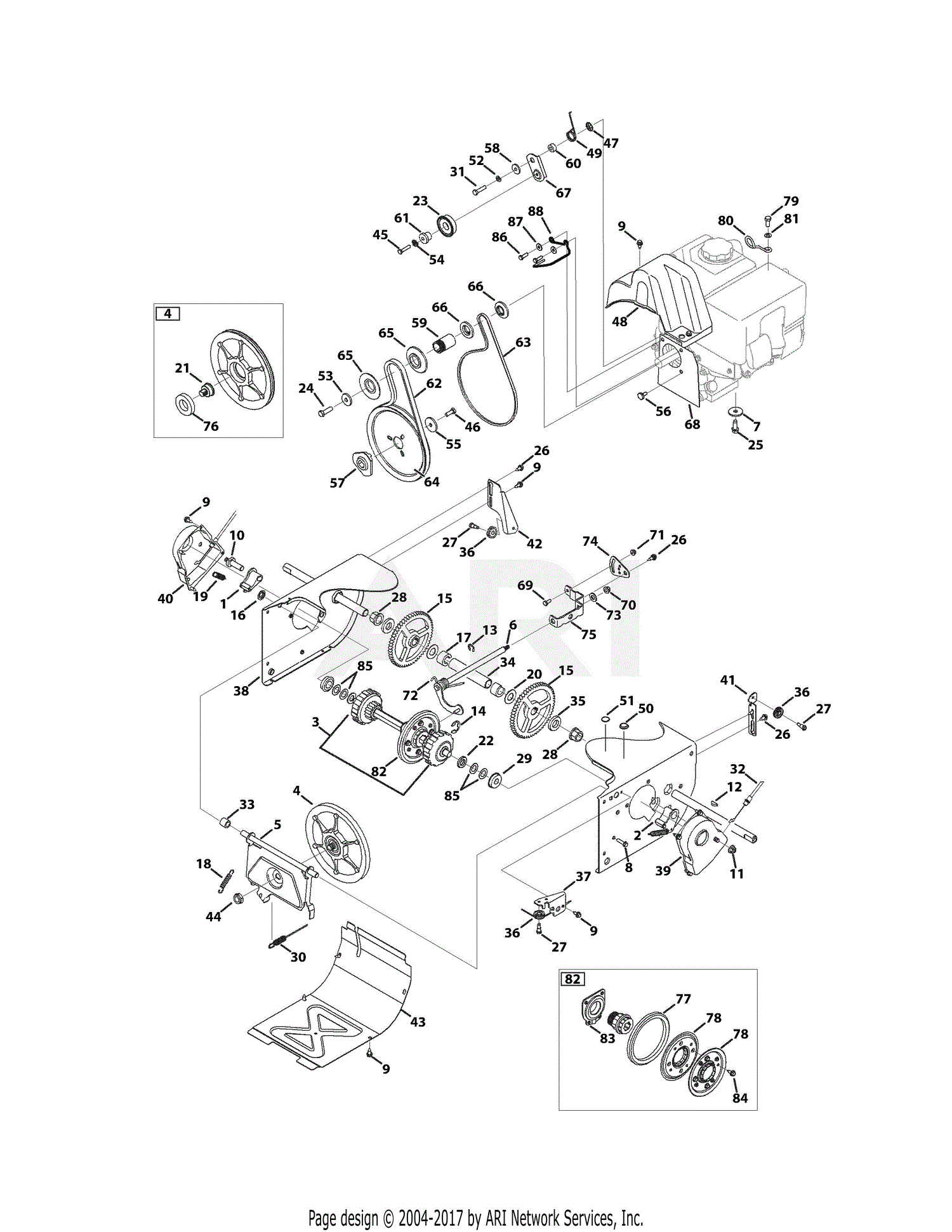 Troy Bilt 31AH75Q8711 Vortex Tracker 2890 (2015) Parts Diagram for ...