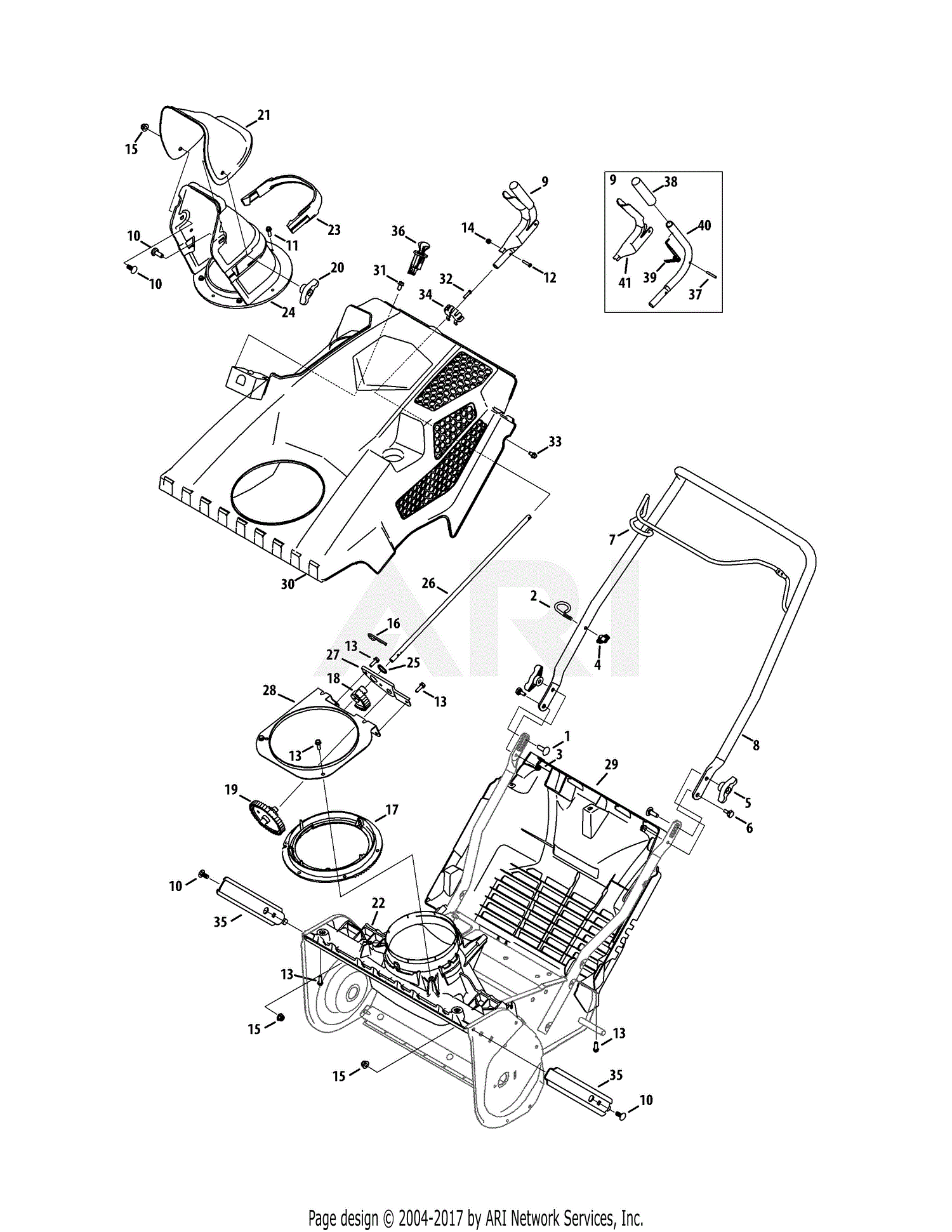 Troy Bilt 31AS2T5F711 Squall 2100 (2015) Parts Diagram for Shroud ...