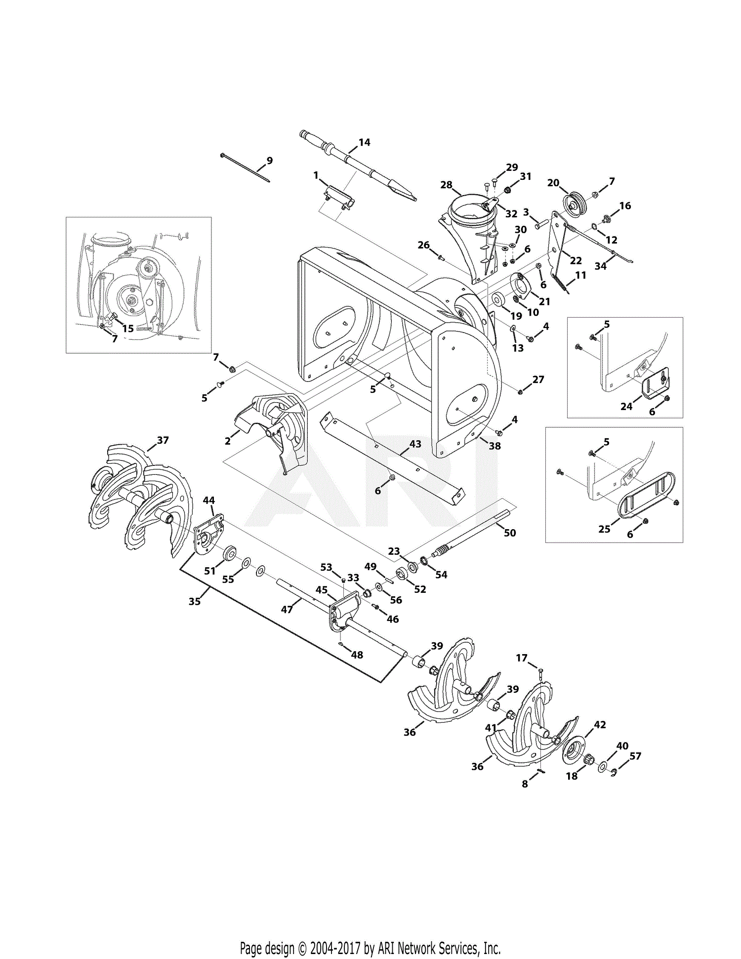 Troy Bilt 31BM63P3711 Storm 2620 (2015) Parts Diagram for Auger & Housing