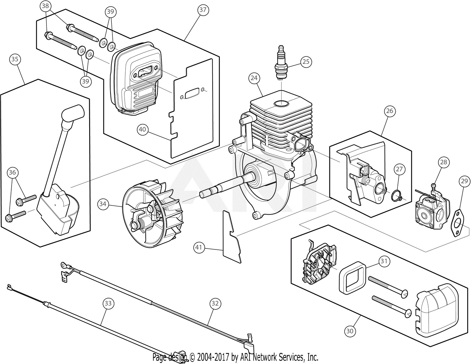 Troy Bilt TB400 41AR25BL766 Parts Diagram for Engine Assembly