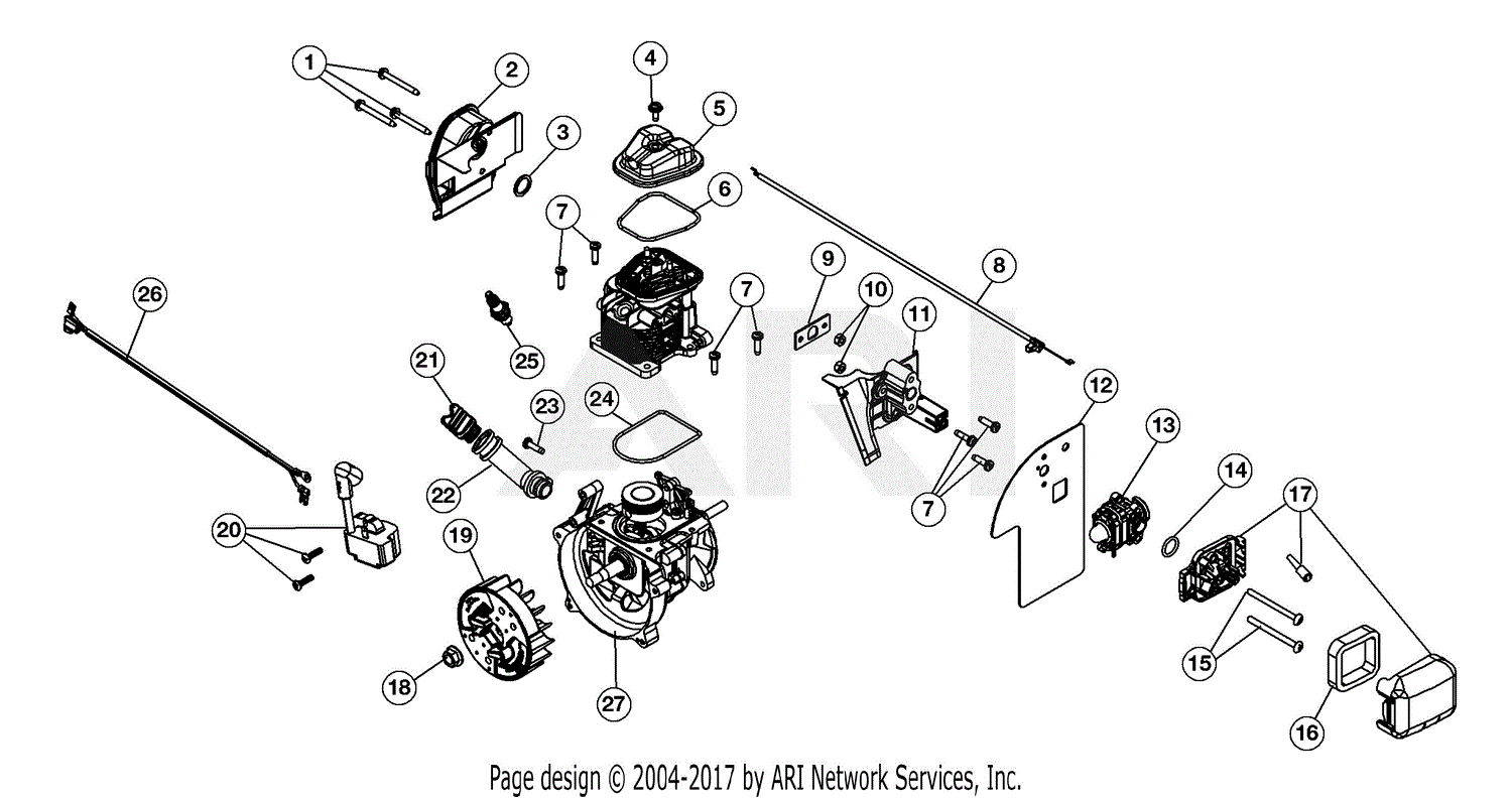 Troy Bilt TB4HBEC 41AS4ESG766 41AS4ESG766 TB4HB EC Parts Diagram for Engine Assembly