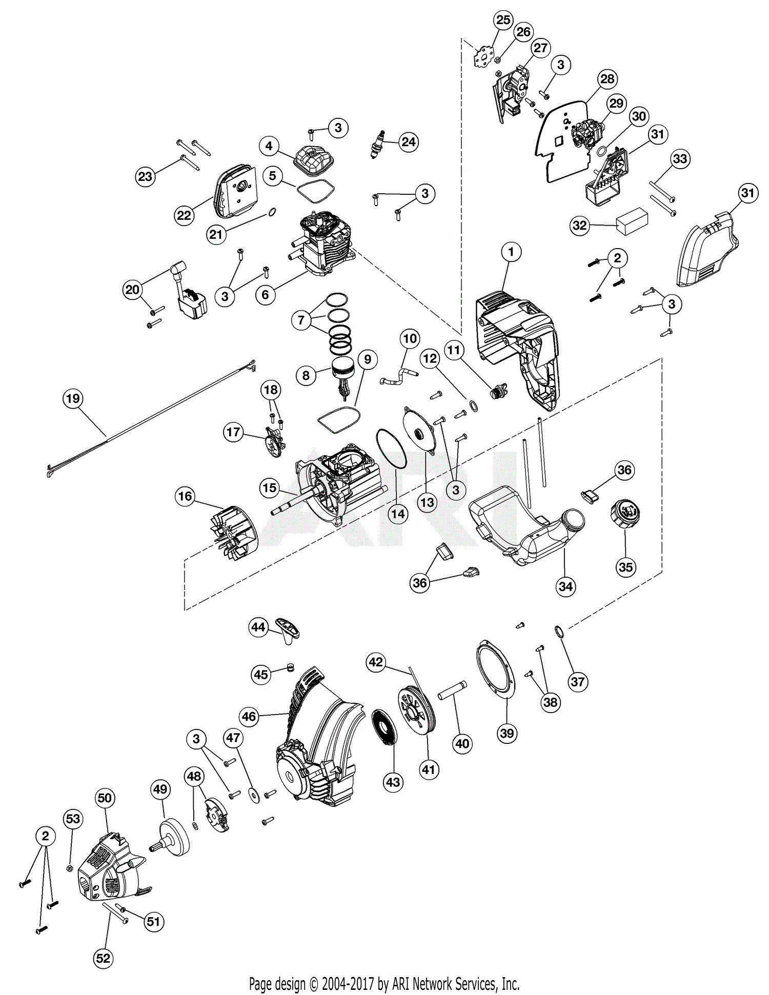 Troy Bilt TB525ES 41DDT52C966 41DDT52C966 TB525ES Parts Diagram for ...