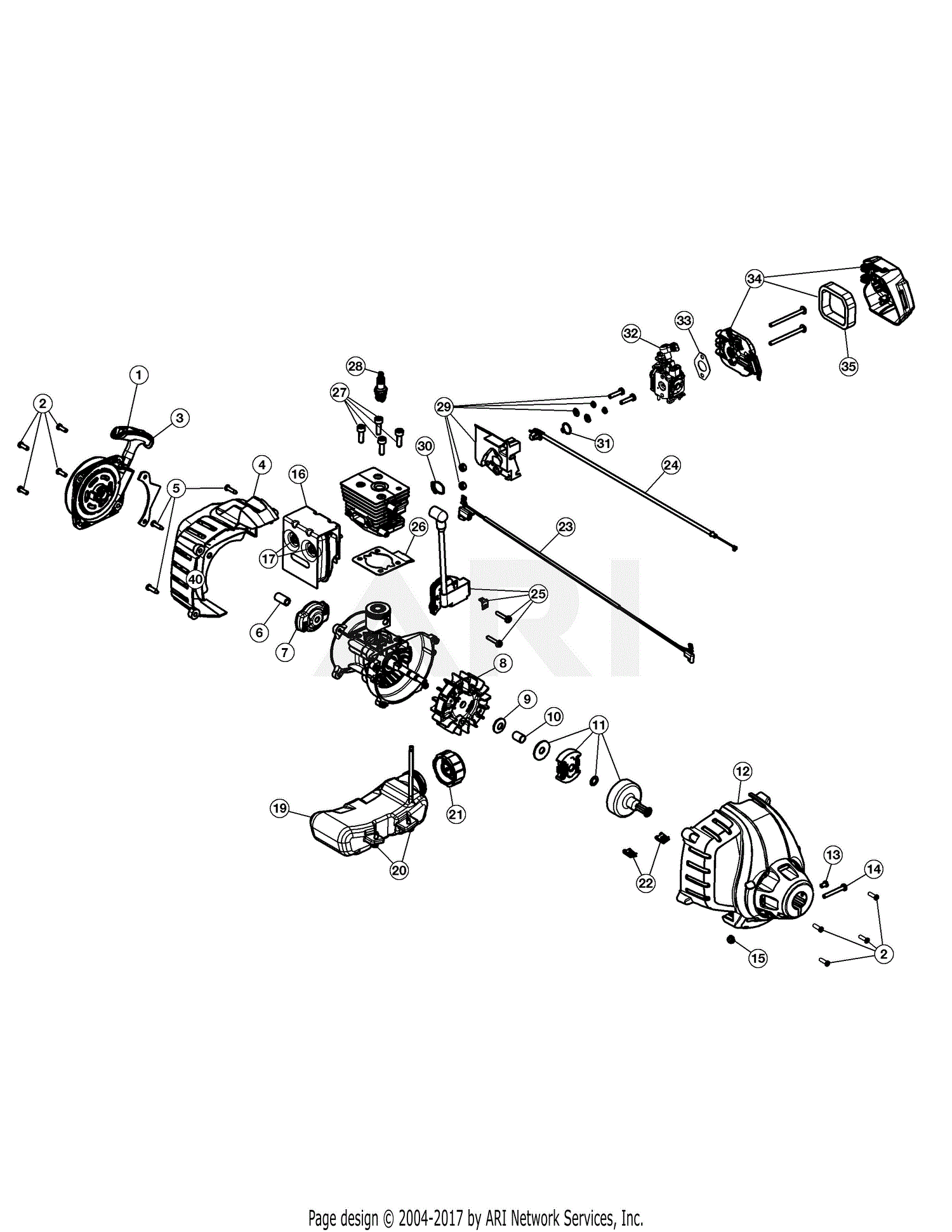 Troy Bilt TB2040XP 41ADZ2PC766 41ADZ2PC766 TB2040XP Parts Diagram for ...