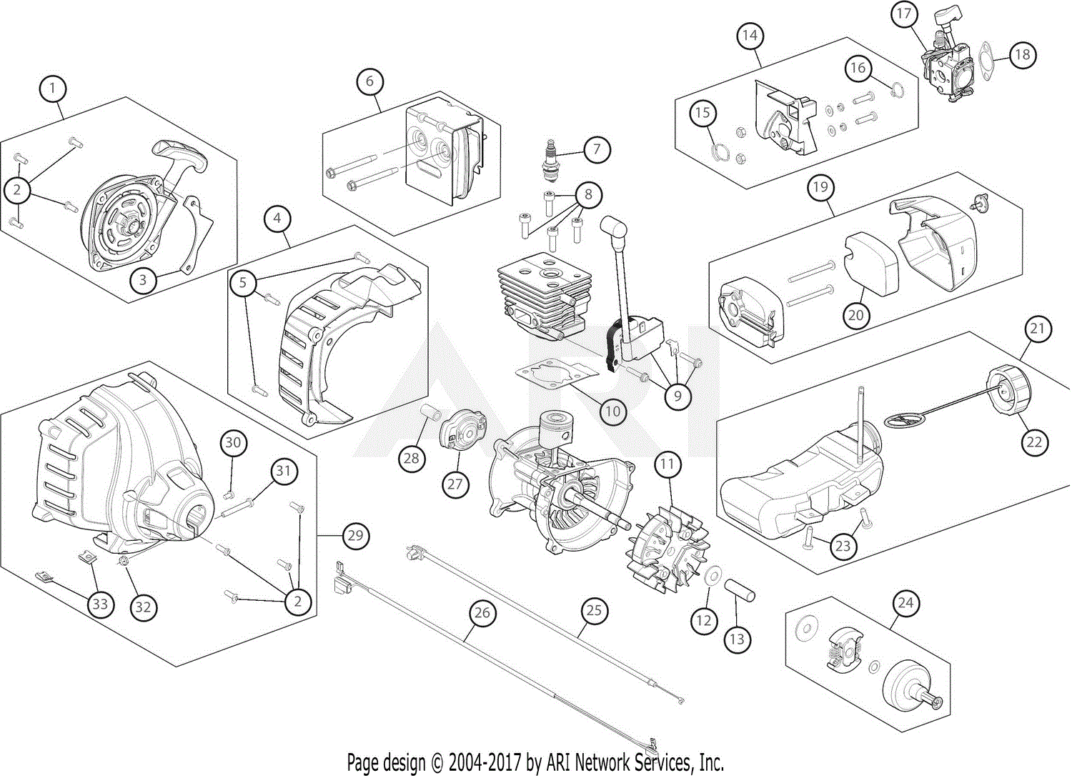 Troy Bilt TB2044XP 41DDL2PC766 Parts Diagram for Engine Assembly