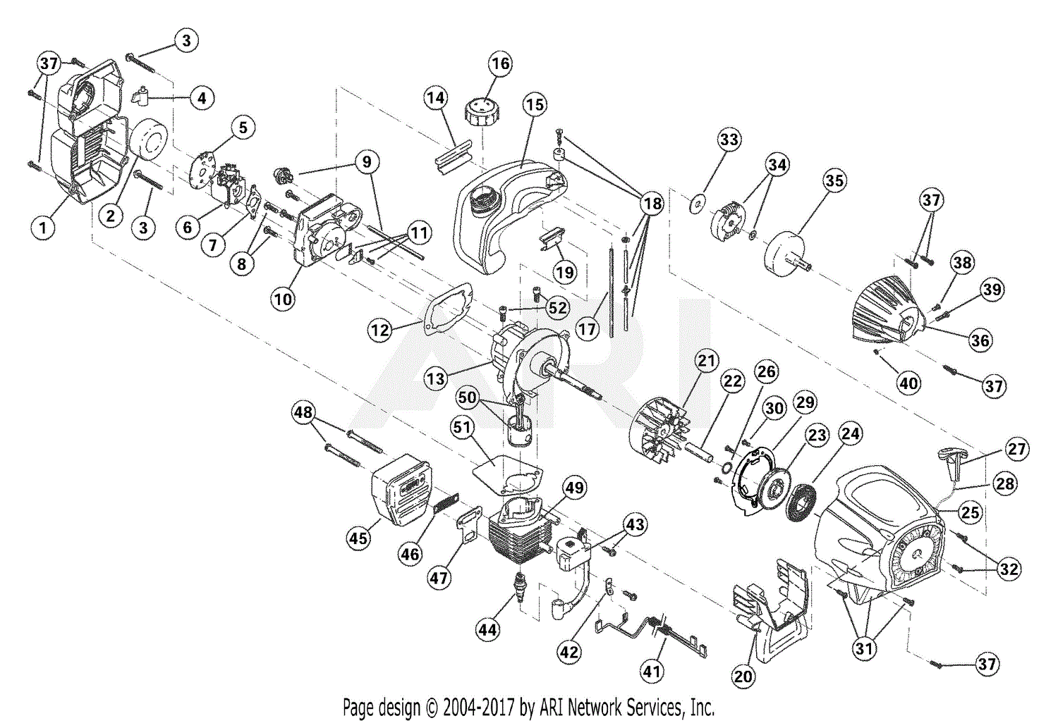 Troy Bilt Tb25et 41adt2ec066 41adt2ec066 Tb25et Parts Diagram For Engine Pa...