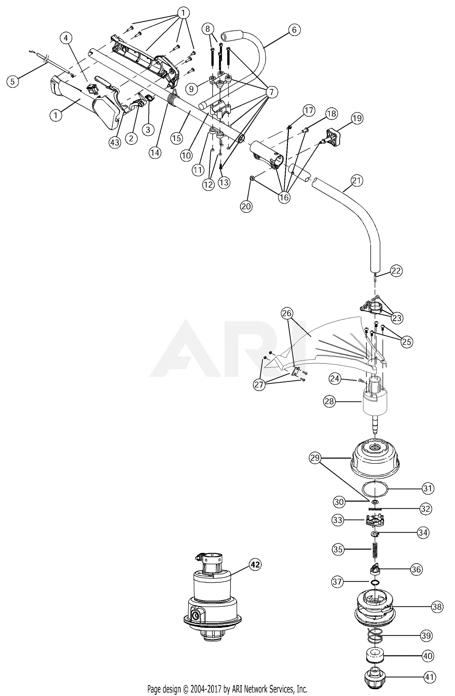 Troy Bilt TB25ET 41BDT2EC063 41BDT2EC063 TB25ET Parts Diagram for Boom ...