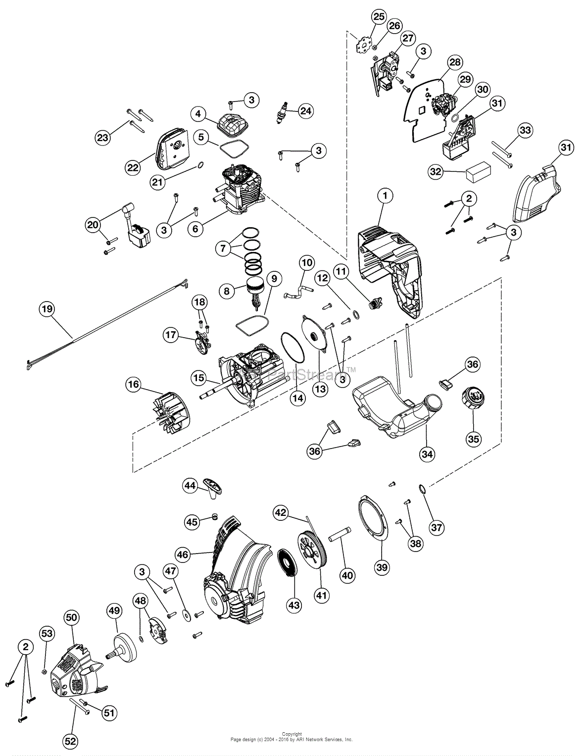 Troy Bilt TB525CS 41ADT52C711, 41ADT52C711 TB525CS Parts Diagram for Engine