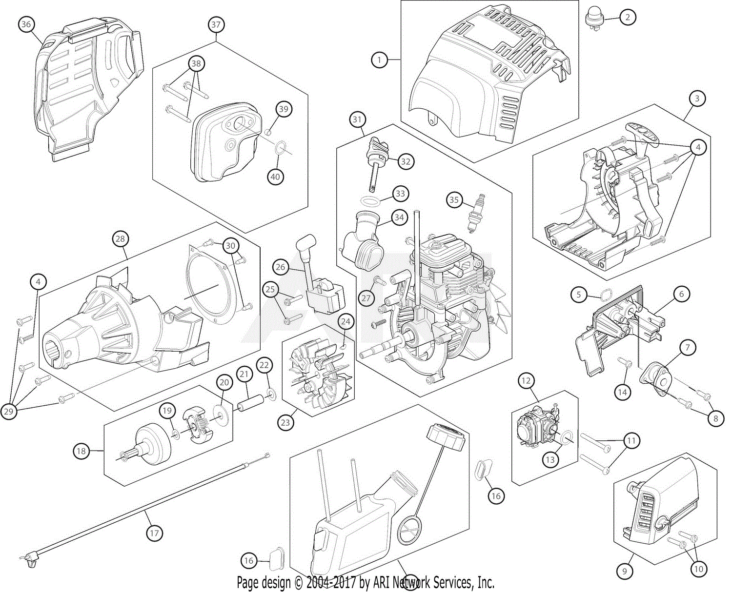 Troy Bilt Tb635ec 41bdz63c766 Parts Diagram For Engine Assembly